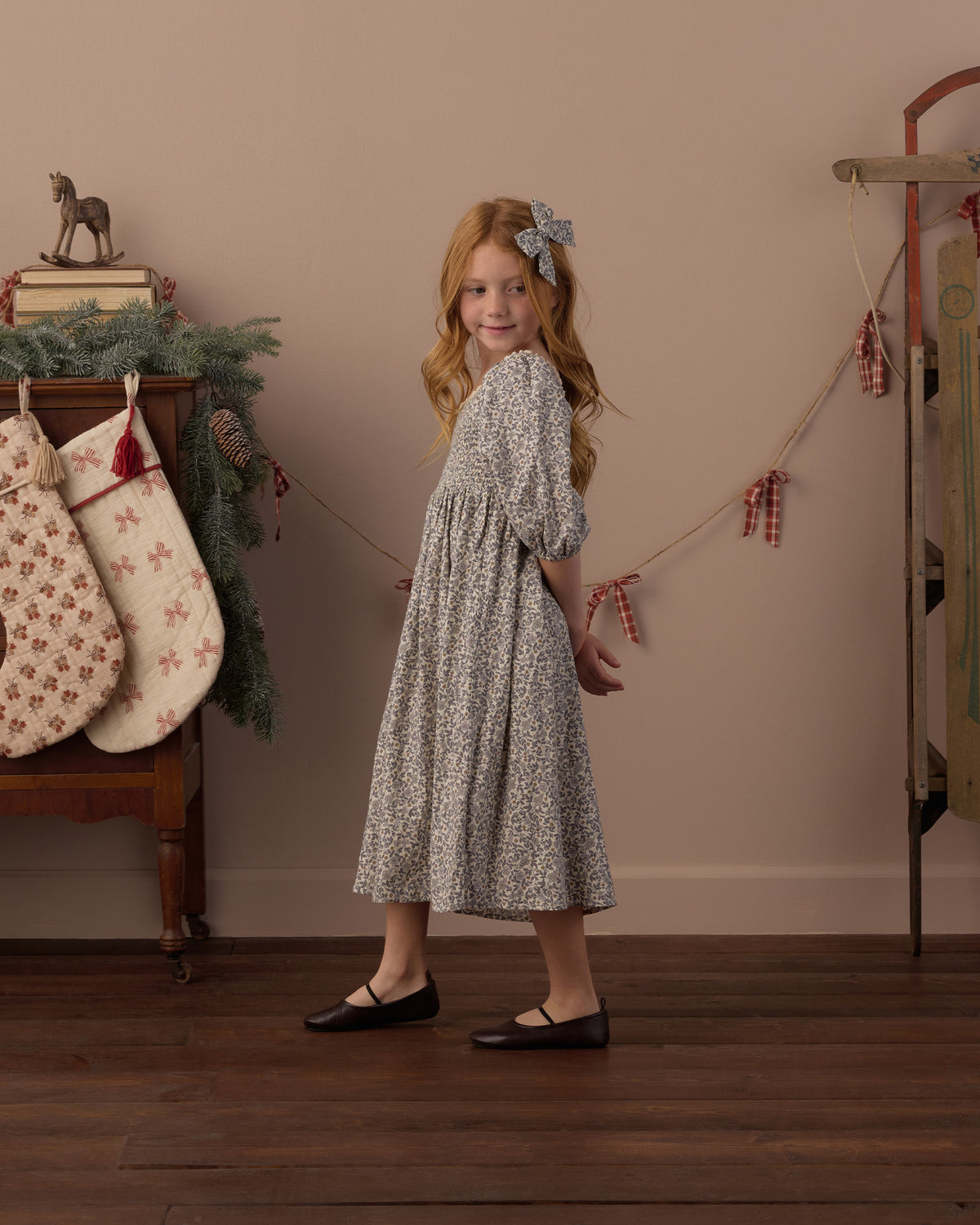 Della Dress Slate Floral - Rylee + Cru | Kids Clothes | Trendy Baby Clothes | Modern Infant Outfits |