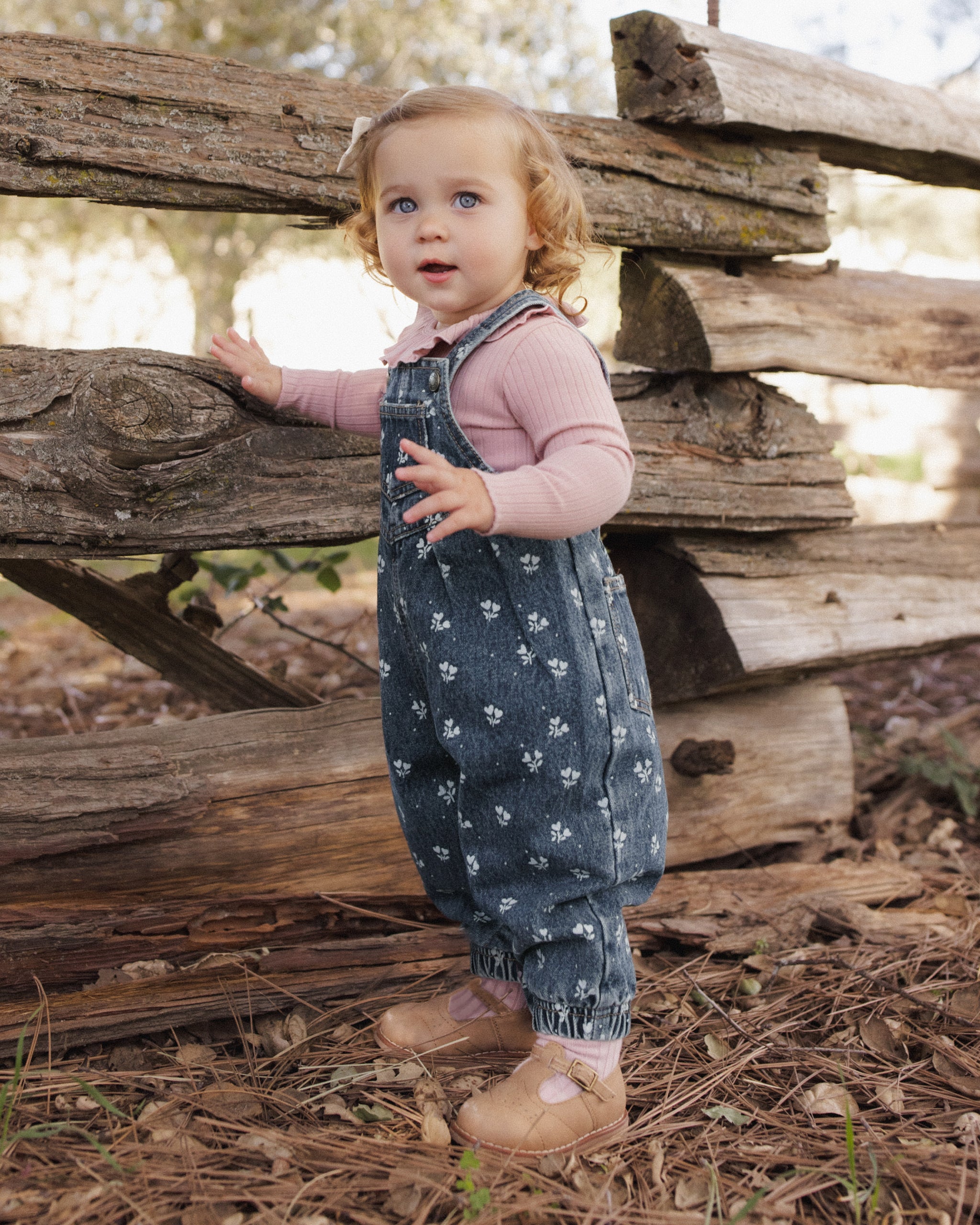 Vintage Overall Heart Ditsy - Rylee + Cru | Kids Clothes | Trendy Baby Clothes | Modern Infant Outfits |