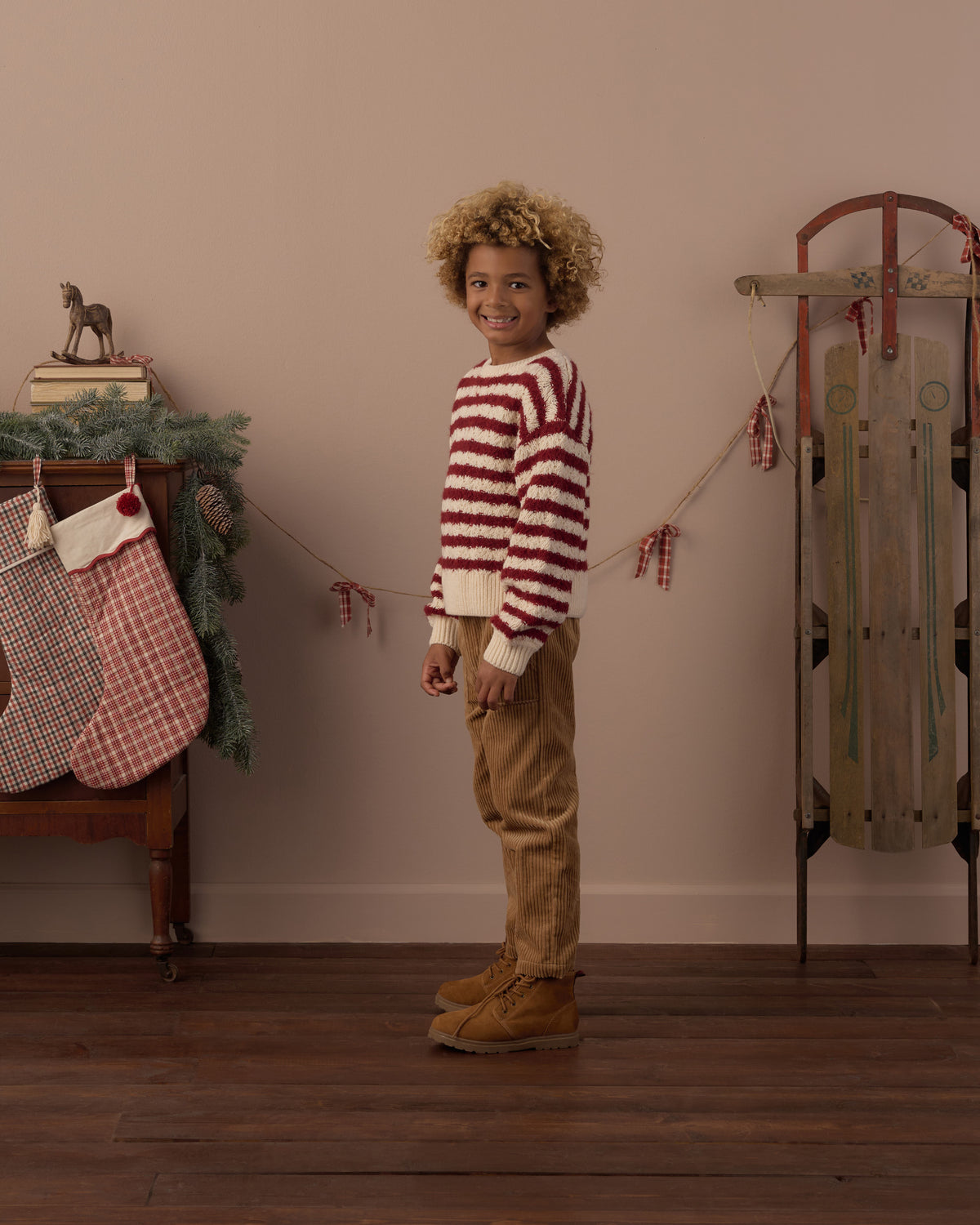 Aspen Sweater Ruby Stripe - Rylee + Cru | Kids Clothes | Trendy Baby Clothes | Modern Infant Outfits |