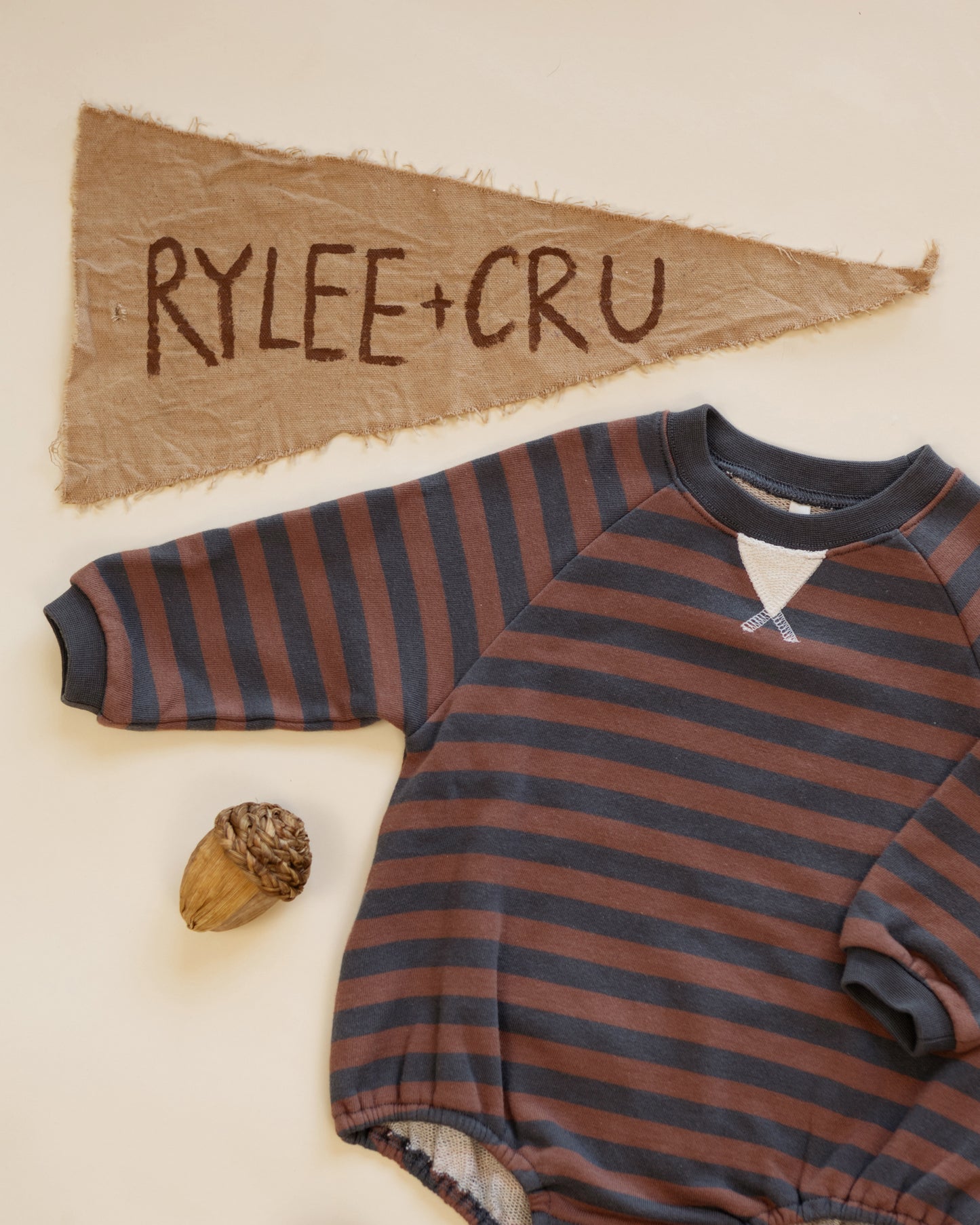 Crew Neck Romper Mulberry Stripe - Rylee + Cru | Kids Clothes | Trendy Baby Clothes | Modern Infant Outfits |