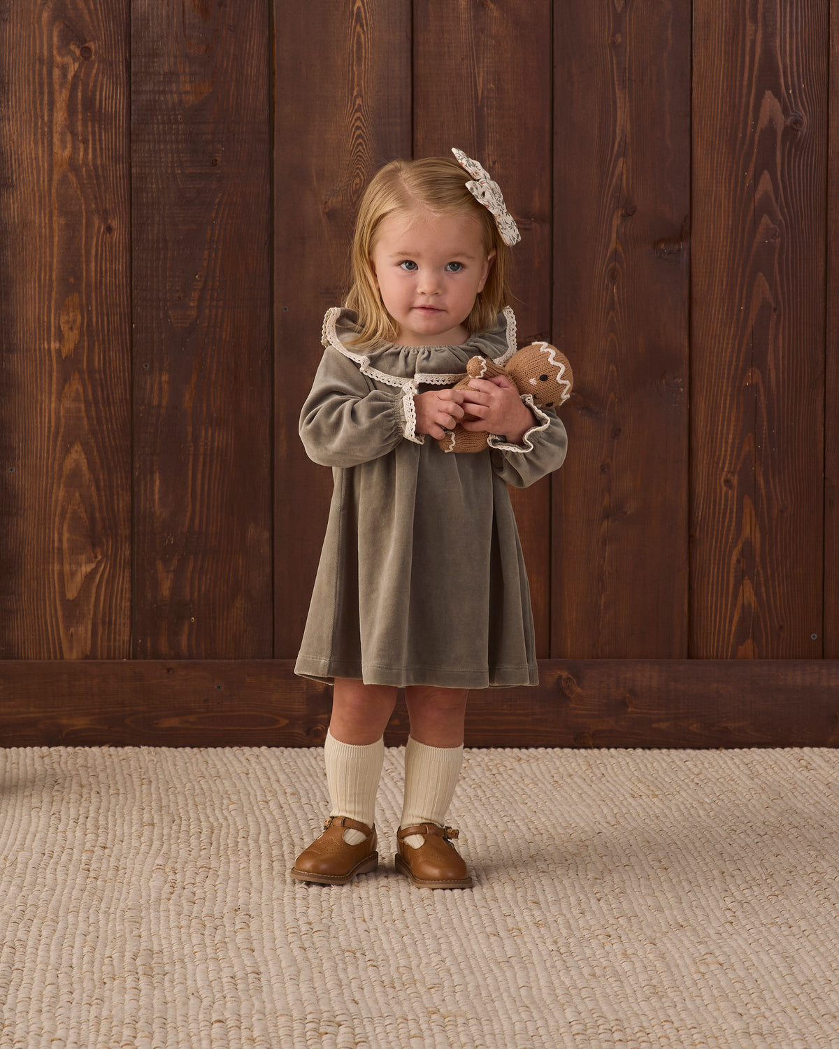 Velour Baby Dress Spruce - Rylee + Cru | Kids Clothes | Trendy Baby Clothes | Modern Infant Outfits |