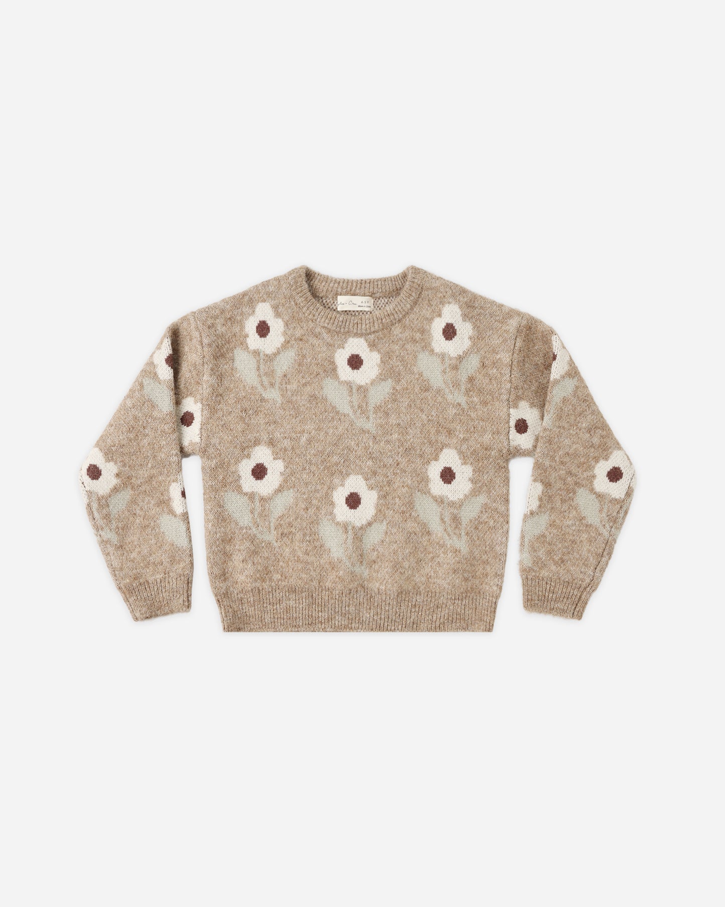 Aspen Sweater Fawn Flower - Rylee + Cru | Kids Clothes | Trendy Baby Clothes | Modern Infant Outfits |