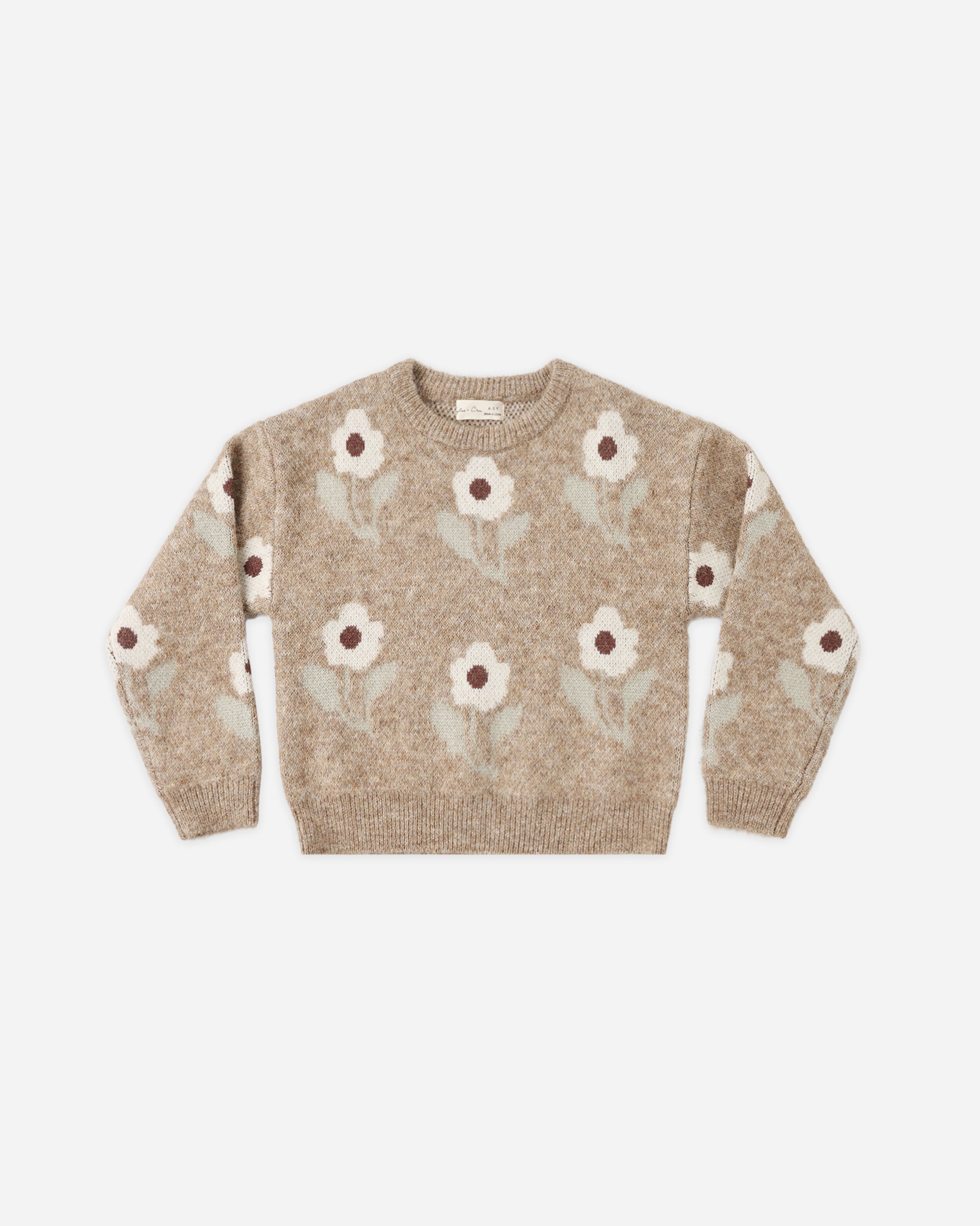 Aspen Sweater Fawn Flower - Rylee + Cru | Kids Clothes | Trendy Baby Clothes | Modern Infant Outfits |