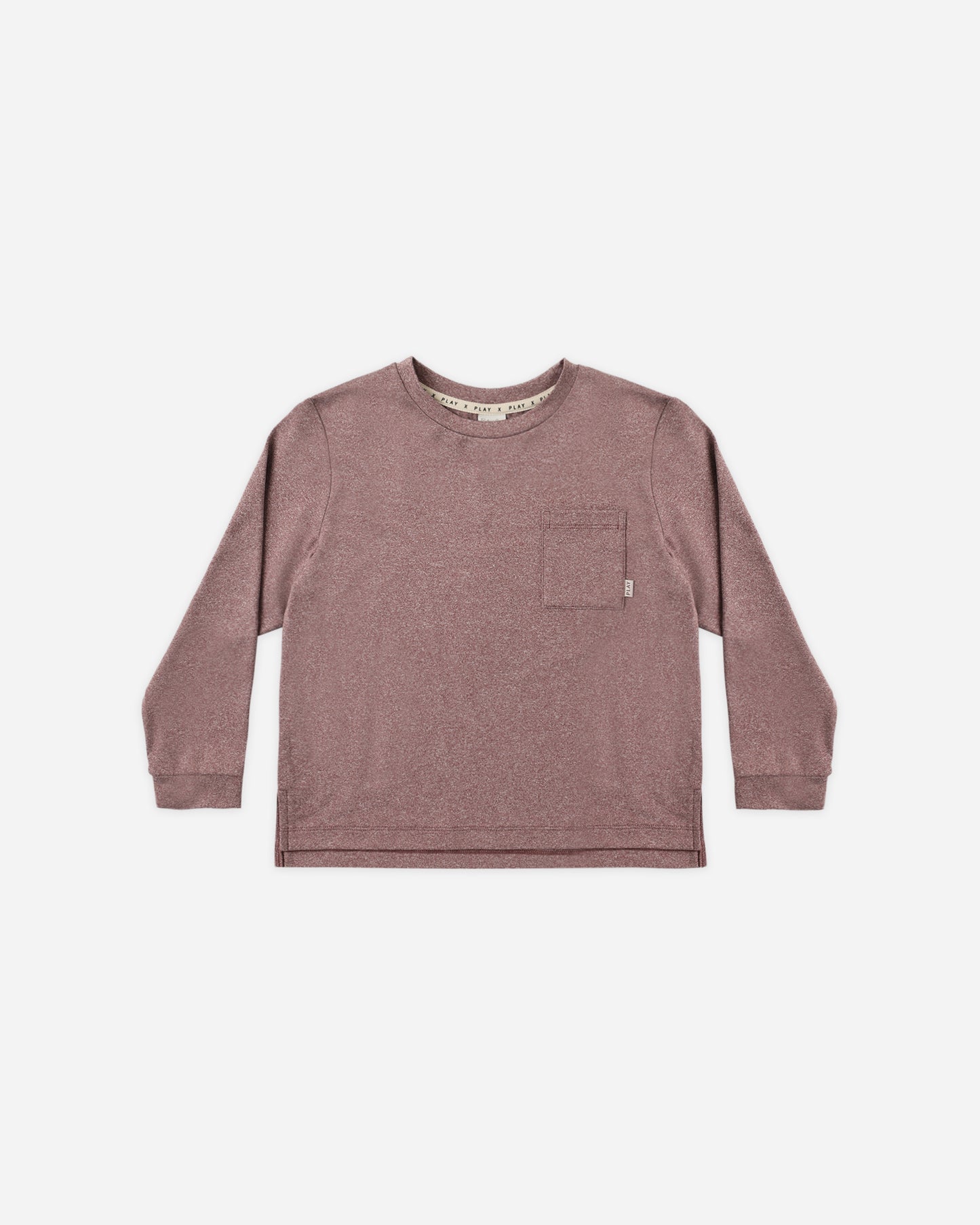 Long Sleeve Pocket Tee Heathered Mulberry - Rylee + Cru | Kids Clothes | Trendy Baby Clothes | Modern Infant Outfits |