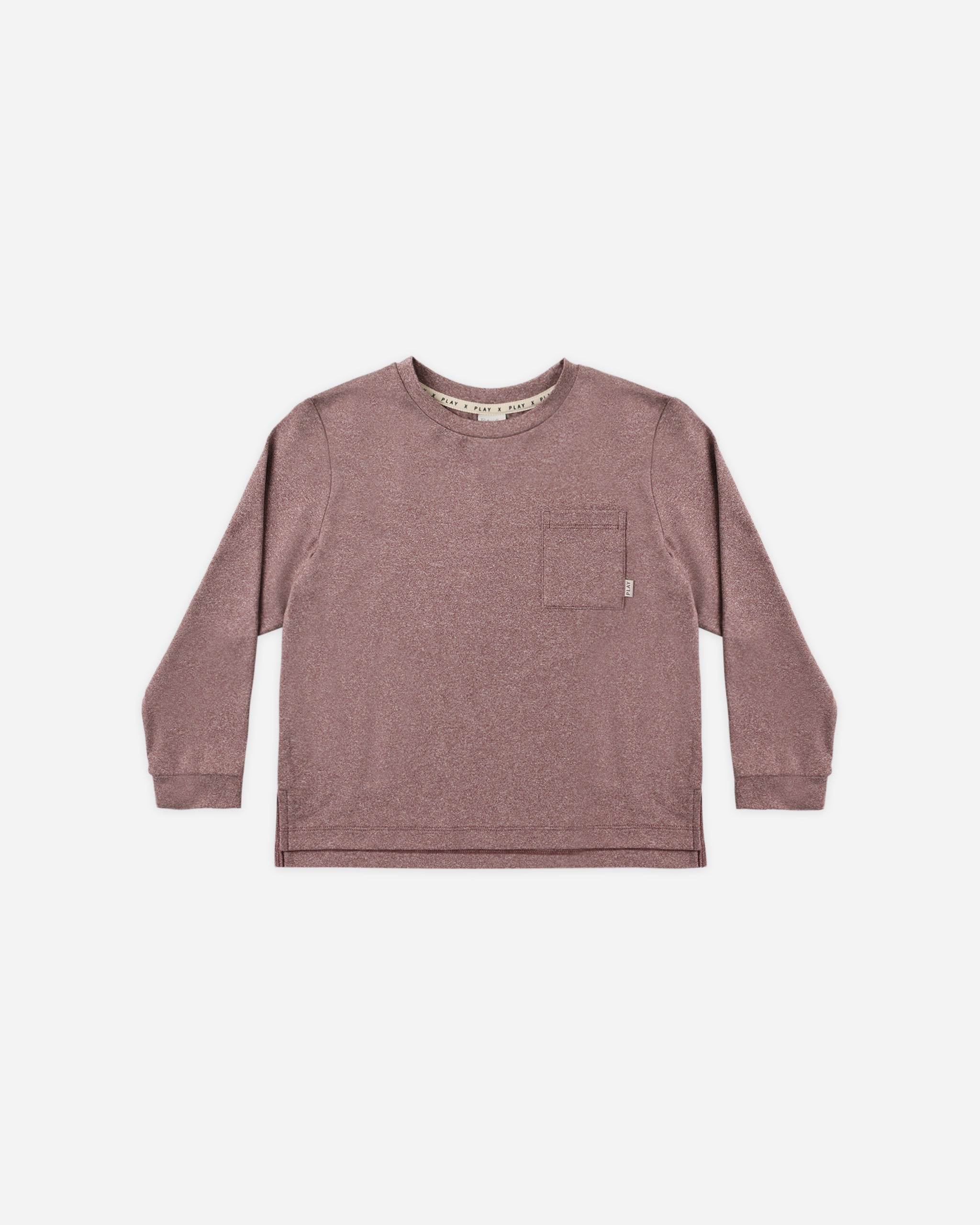 Long Sleeve Pocket Tee Heathered Mulberry - Rylee + Cru | Kids Clothes | Trendy Baby Clothes | Modern Infant Outfits |