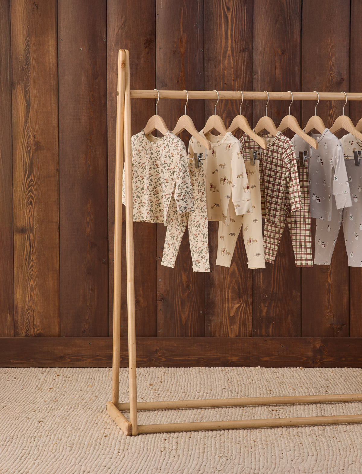Bamboo Pajama Set Redwood Check - Rylee + Cru | Kids Clothes | Trendy Baby Clothes | Modern Infant Outfits |