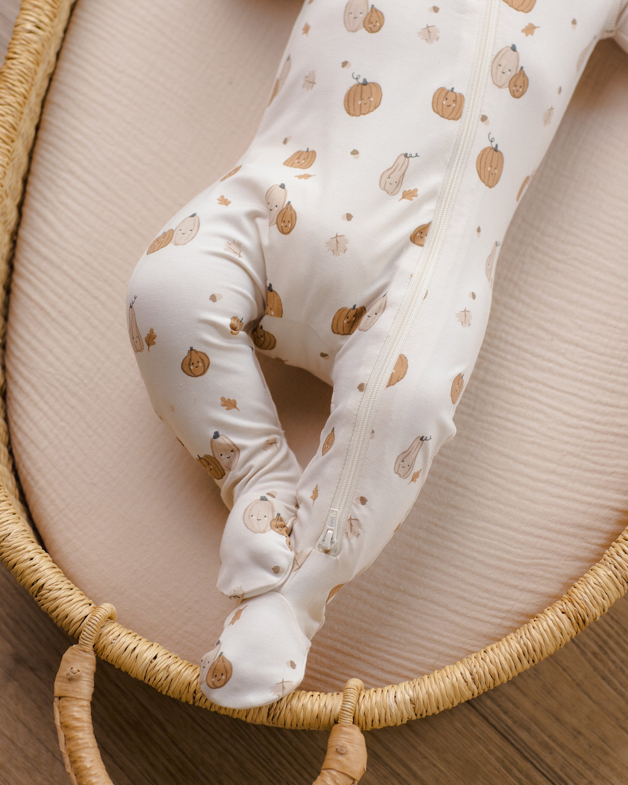 Bamboo Zip Footie Harvest Friends - Rylee + Cru | Kids Clothes | Trendy Baby Clothes | Modern Infant Outfits |