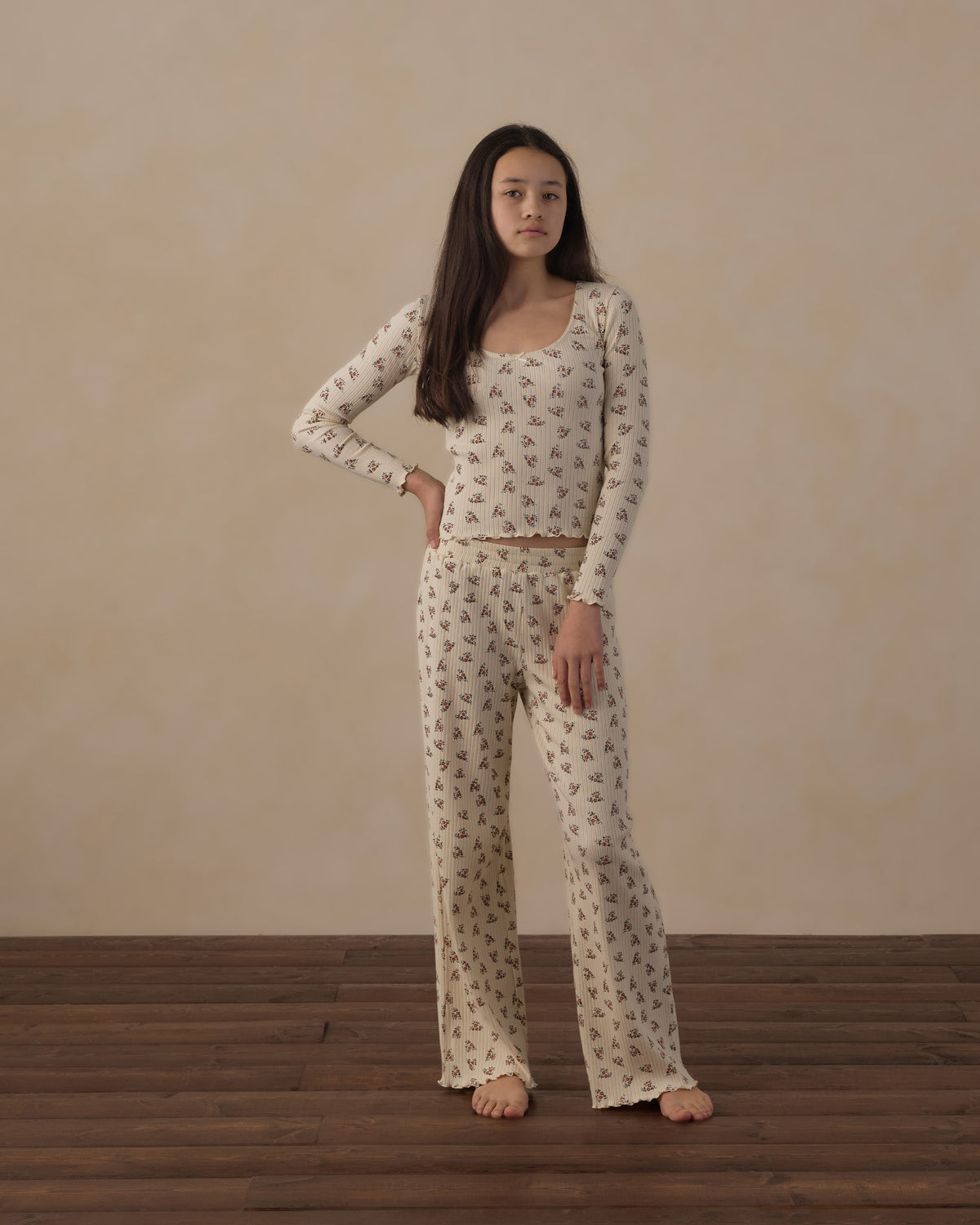 Teen Ribbed Lounge Set Ruby Bloom - Rylee + Cru | Kids Clothes | Trendy Baby Clothes | Modern Infant Outfits |