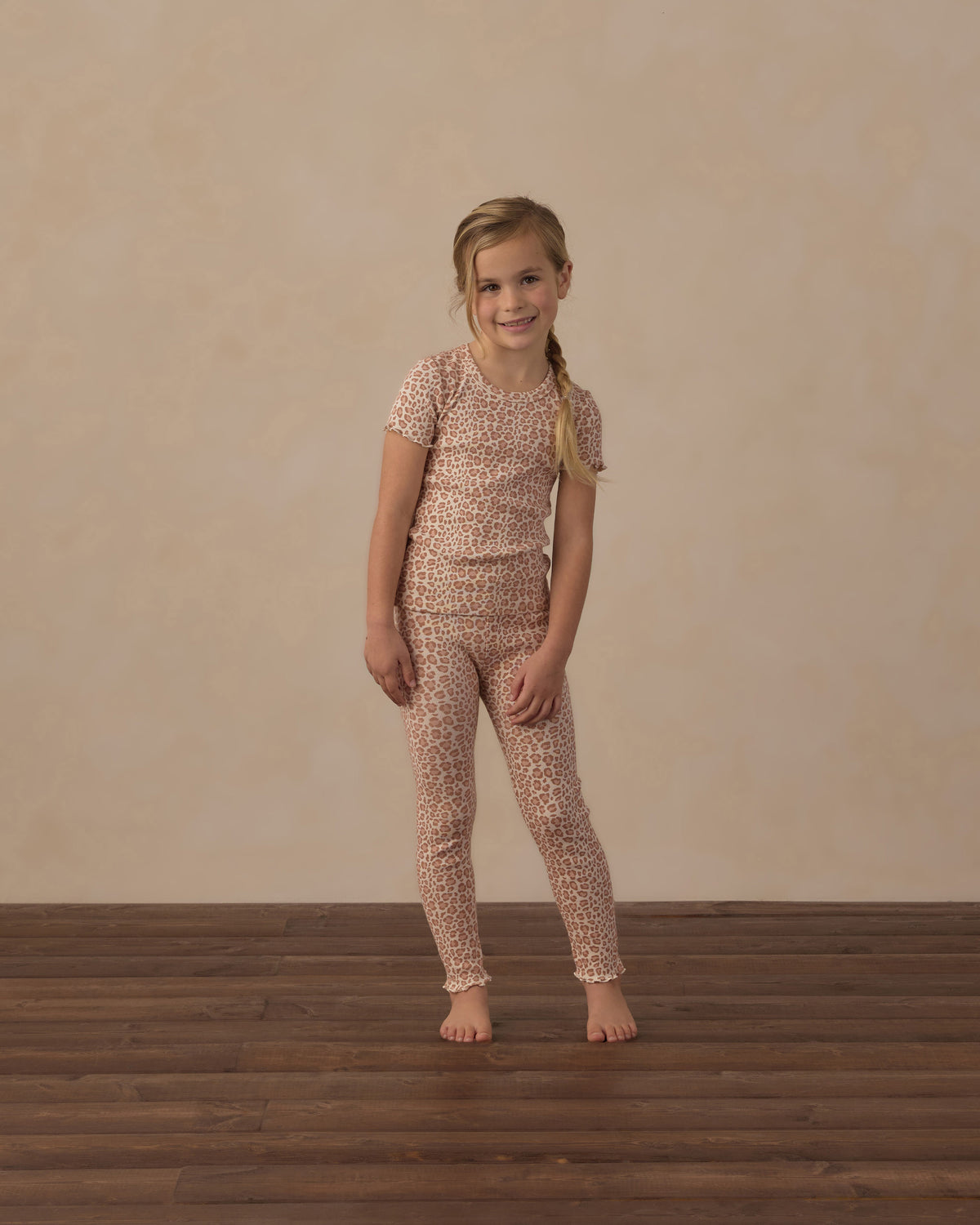 Ribbed Basic Tee Pink Leopard - Rylee + Cru | Kids Clothes | Trendy Baby Clothes | Modern Infant Outfits |