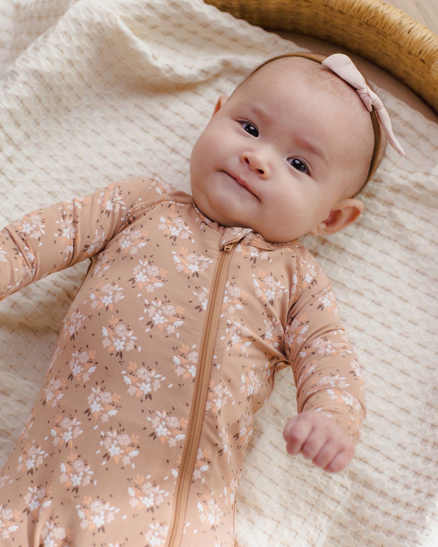 Bamboo Zip Footie Fall Floral - Rylee + Cru | Kids Clothes | Trendy Baby Clothes | Modern Infant Outfits |