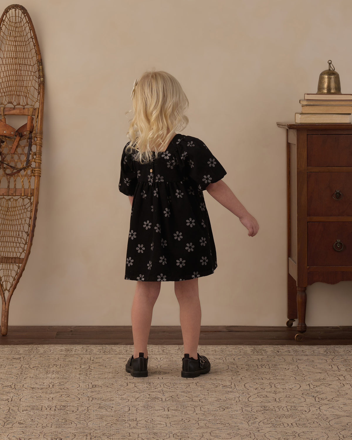 Gretta Babydoll Dress Black Daisy - Rylee + Cru | Kids Clothes | Trendy Baby Clothes | Modern Infant Outfits |
