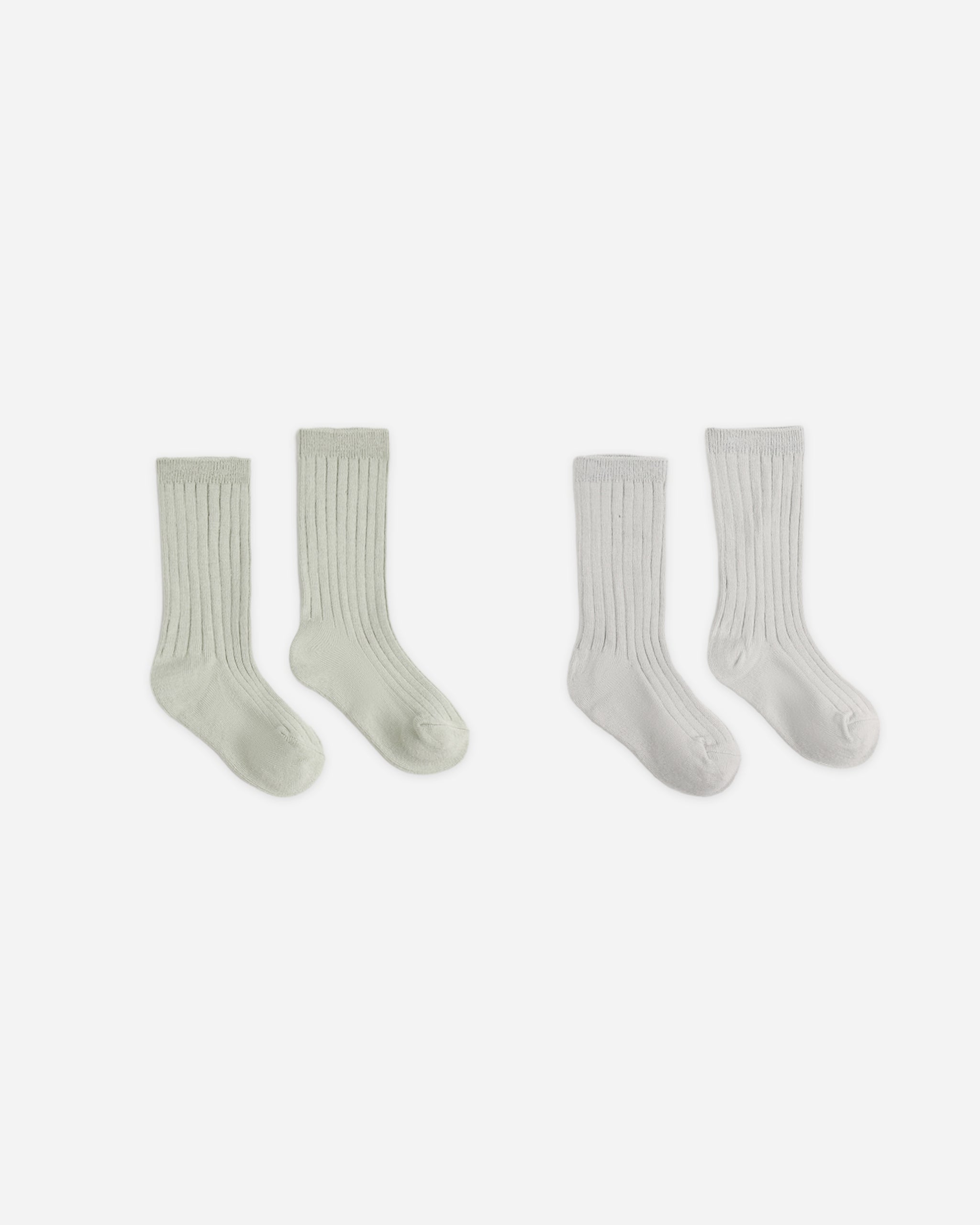 Ribbed Socks, 2-Pack Fog, Sage - Rylee + Cru | Kids Clothes | Trendy Baby Clothes | Modern Infant Outfits |