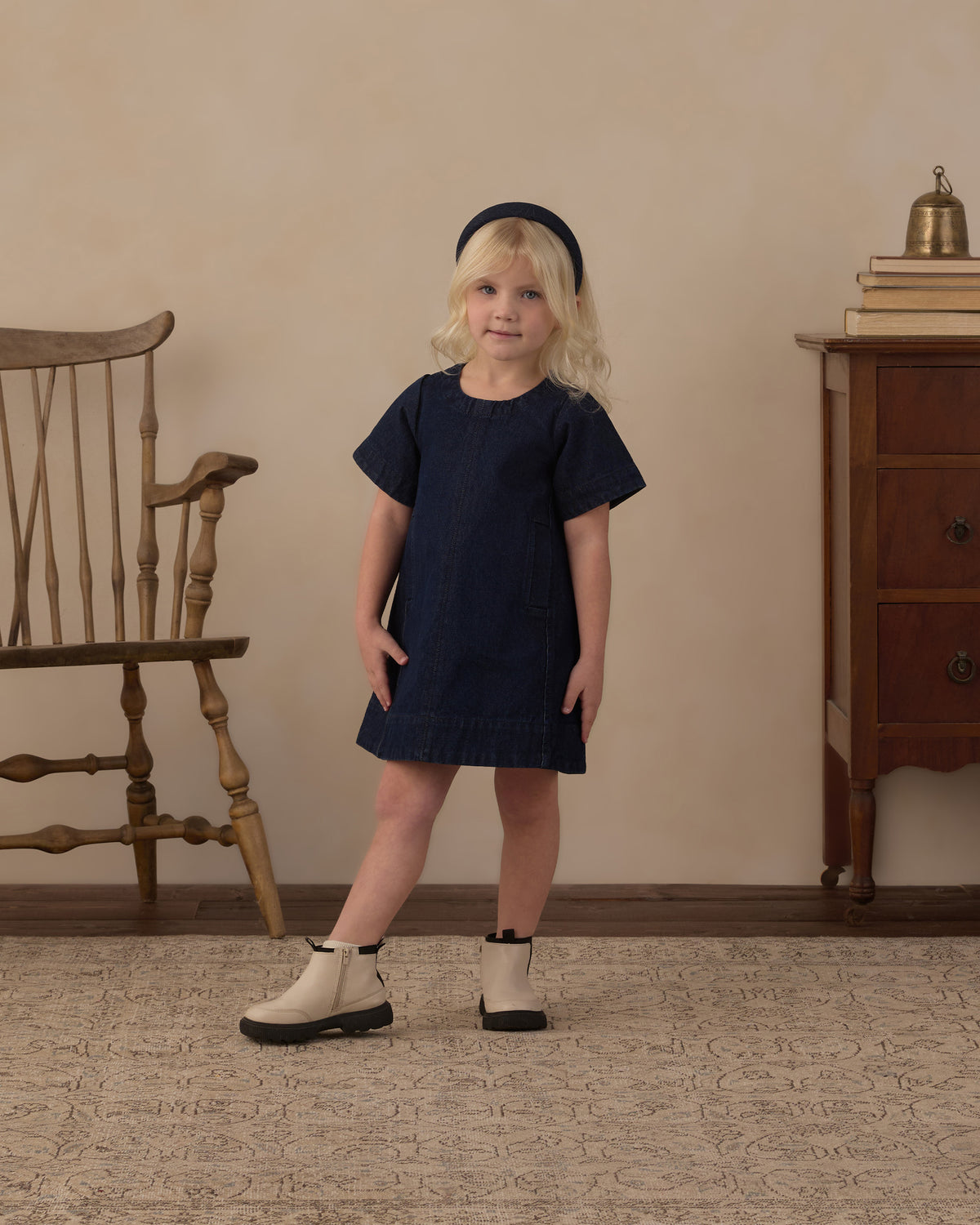 Savannah Dress Dark Indigo - Rylee + Cru | Kids Clothes | Trendy Baby Clothes | Modern Infant Outfits |