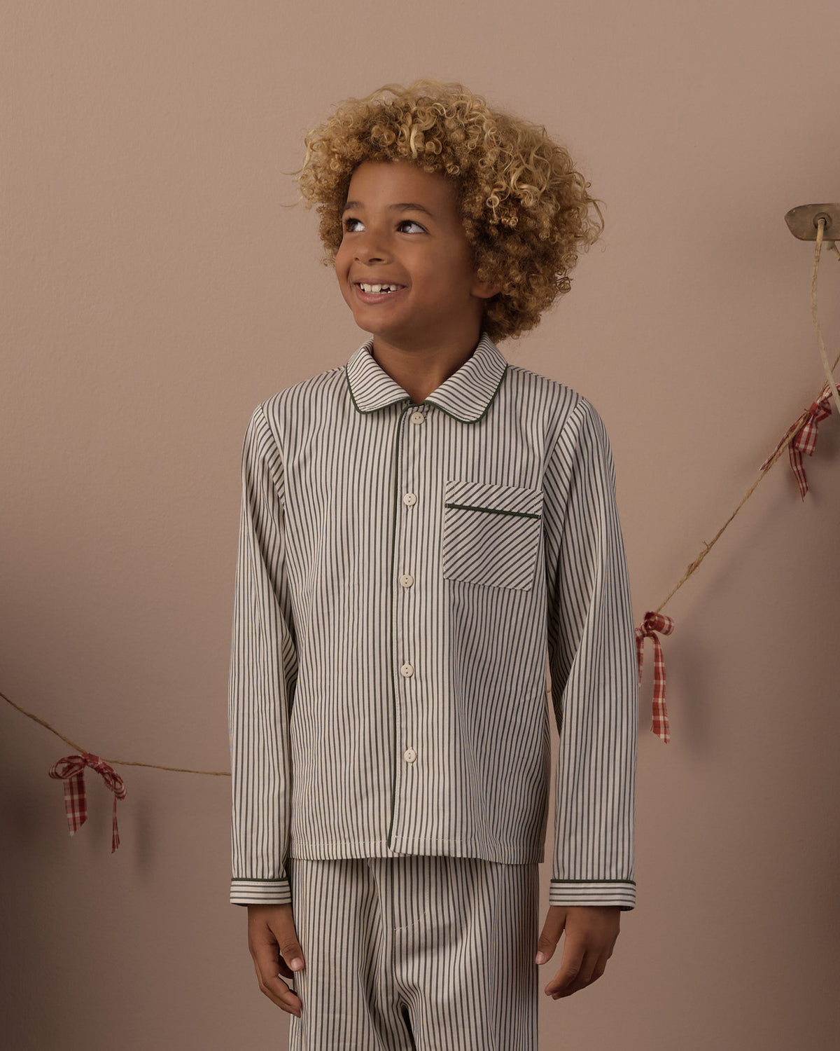 Long Sleeve Pajamas Evergreen Stripe - Rylee + Cru | Kids Clothes | Trendy Baby Clothes | Modern Infant Outfits |