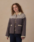 Women's Quilted Collar Jacket Slate Floral - Rylee + Cru | Kids Clothes | Trendy Baby Clothes | Modern Infant Outfits |