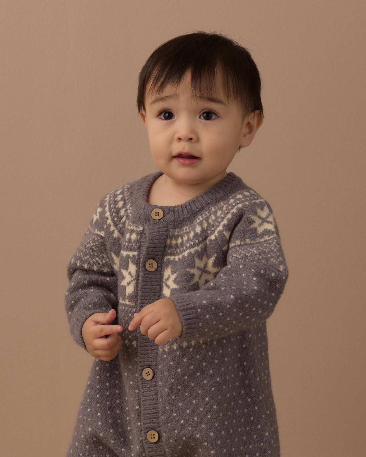 Fair Isle Romper Slate - Rylee + Cru | Kids Clothes | Trendy Baby Clothes | Modern Infant Outfits |