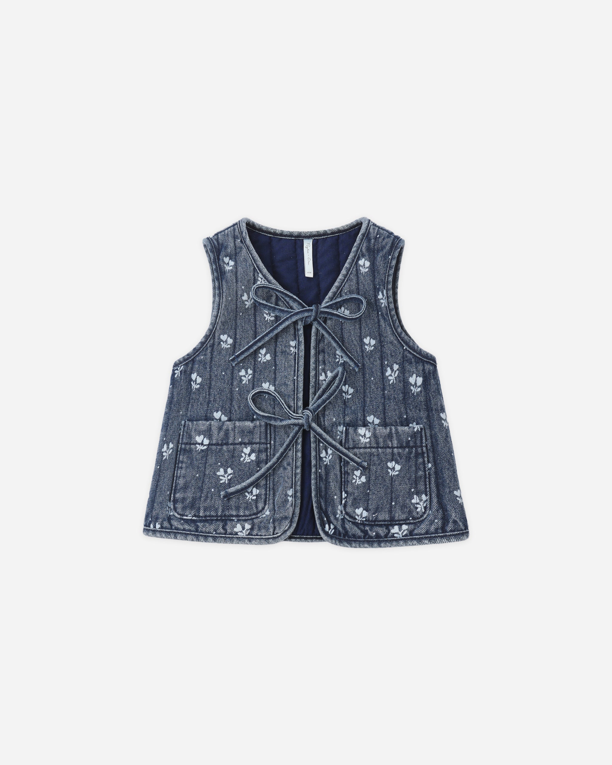 Denim Vest Heart Ditsy - Rylee + Cru | Kids Clothes | Trendy Baby Clothes | Modern Infant Outfits |
