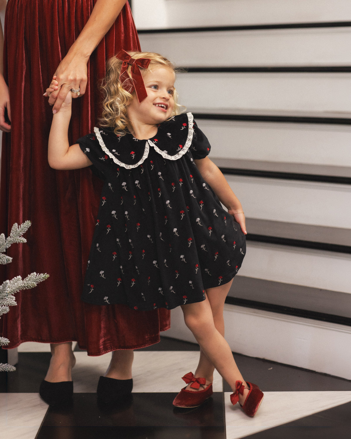 Velvet Bows Set Green, Ruby