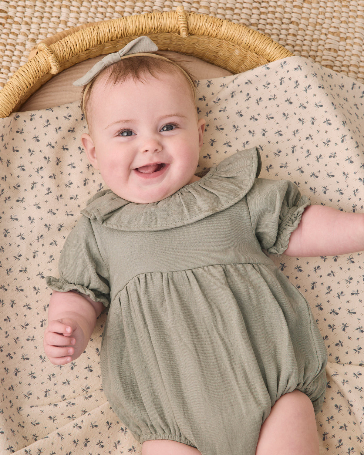 Pointelle Baby Blanket Blue Ditsy - Rylee + Cru | Kids Clothes | Trendy Baby Clothes | Modern Infant Outfits |
