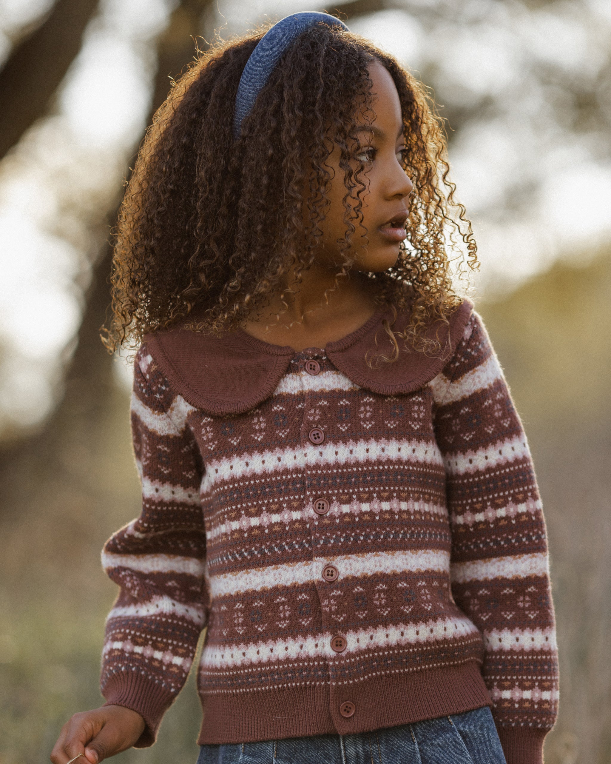 Fair Isle Cardigan Mulberry Stripe - Rylee + Cru | Kids Clothes | Trendy Baby Clothes | Modern Infant Outfits |