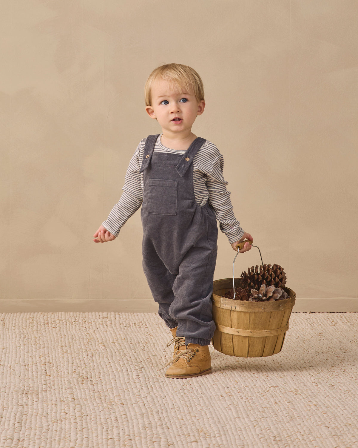 Waffle Long Sleeve Bodysuit Midnight Microstripe - Rylee + Cru | Kids Clothes | Trendy Baby Clothes | Modern Infant Outfits |
