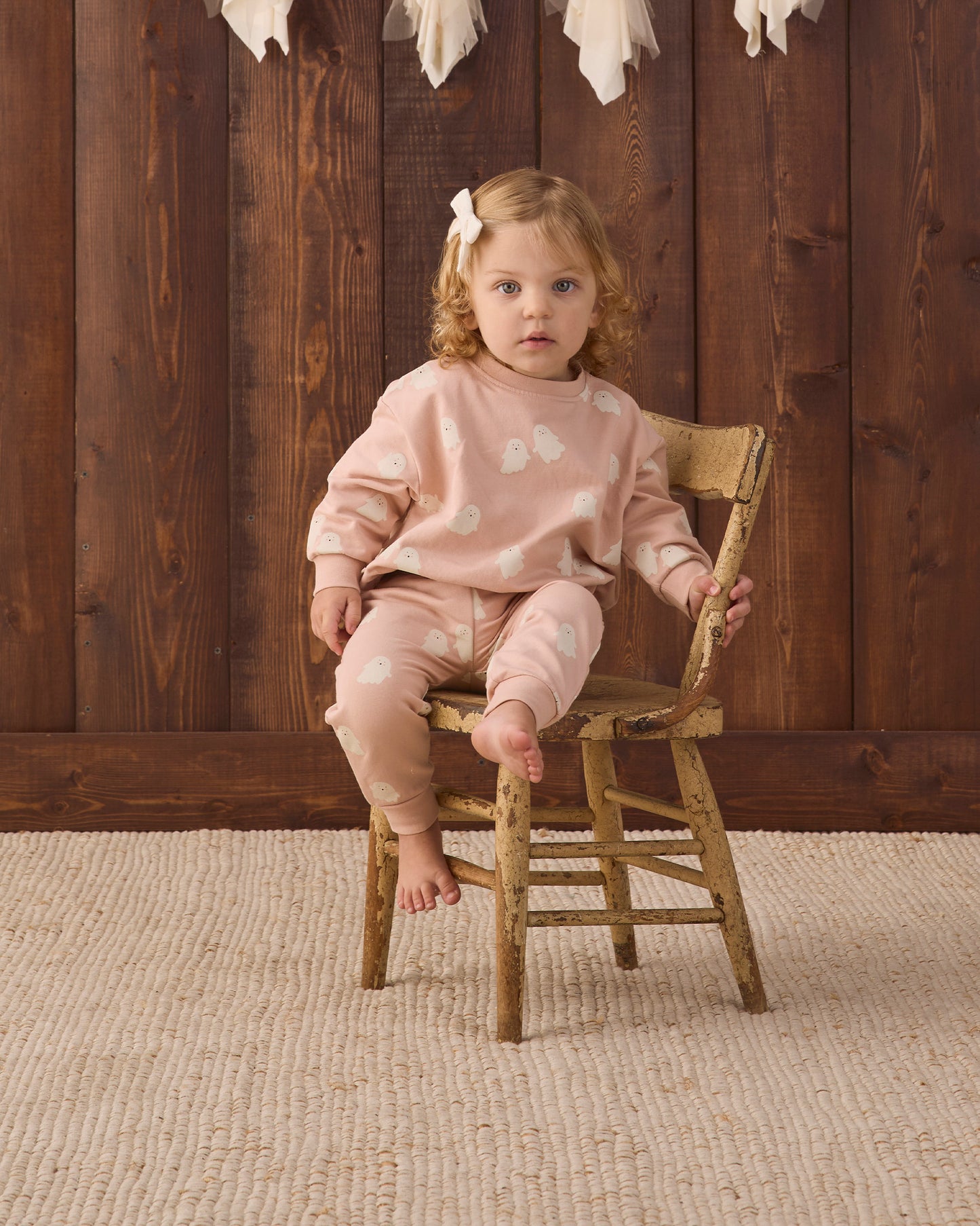 Relaxed Fleece Sweatpant Sweet Ghost - Rylee + Cru | Kids Clothes | Trendy Baby Clothes | Modern Infant Outfits |