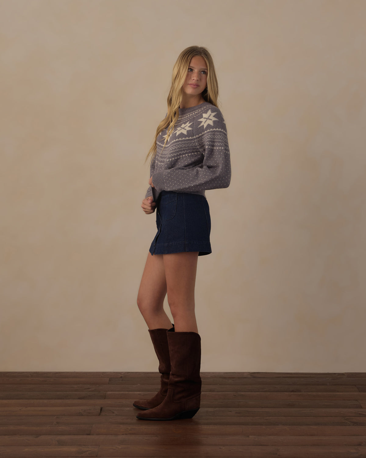 Teen Fair Isle Sweater Slate - Rylee + Cru | Kids Clothes | Trendy Baby Clothes | Modern Infant Outfits |