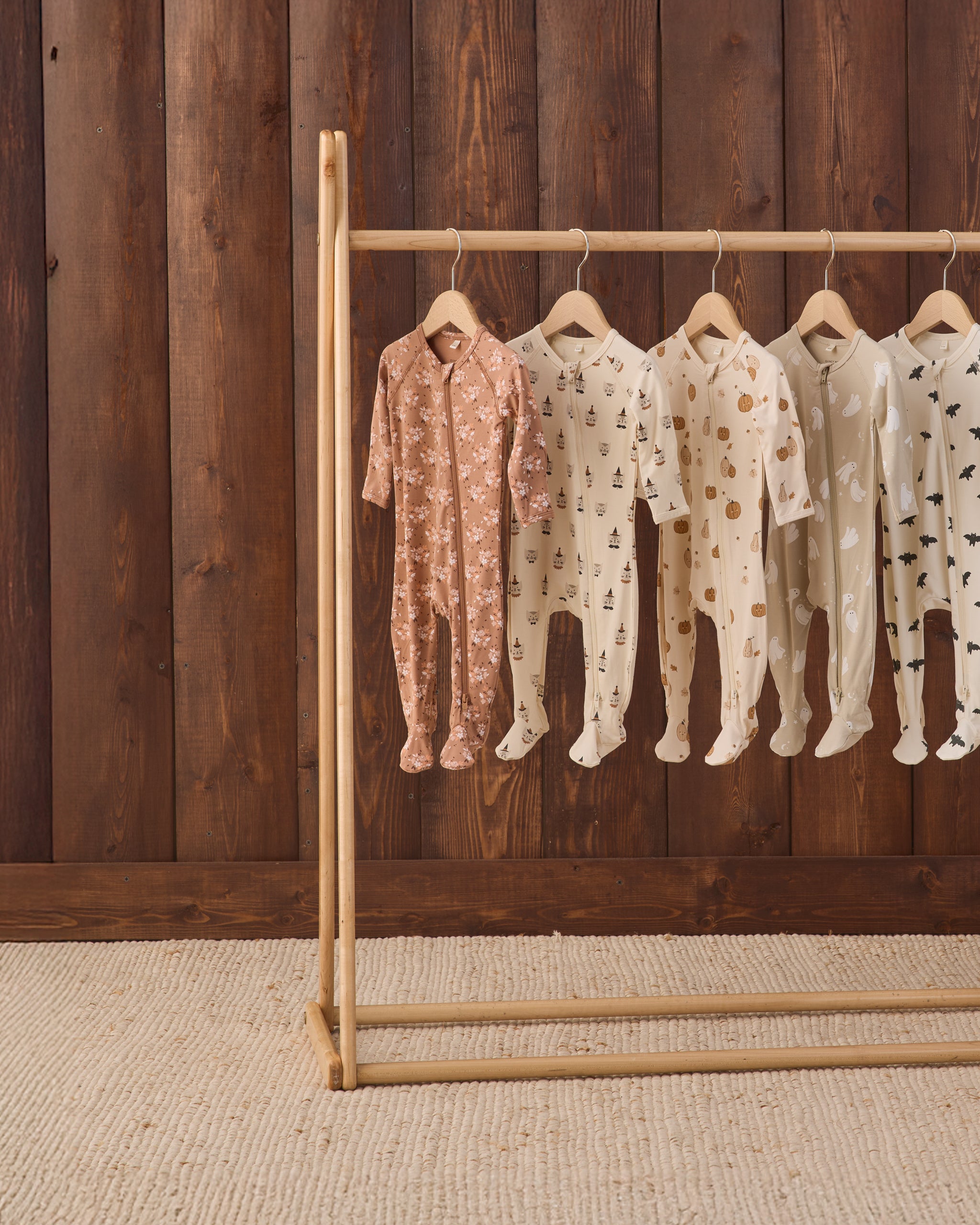 Bamboo Zip Footie Fall Floral - Rylee + Cru | Kids Clothes | Trendy Baby Clothes | Modern Infant Outfits |