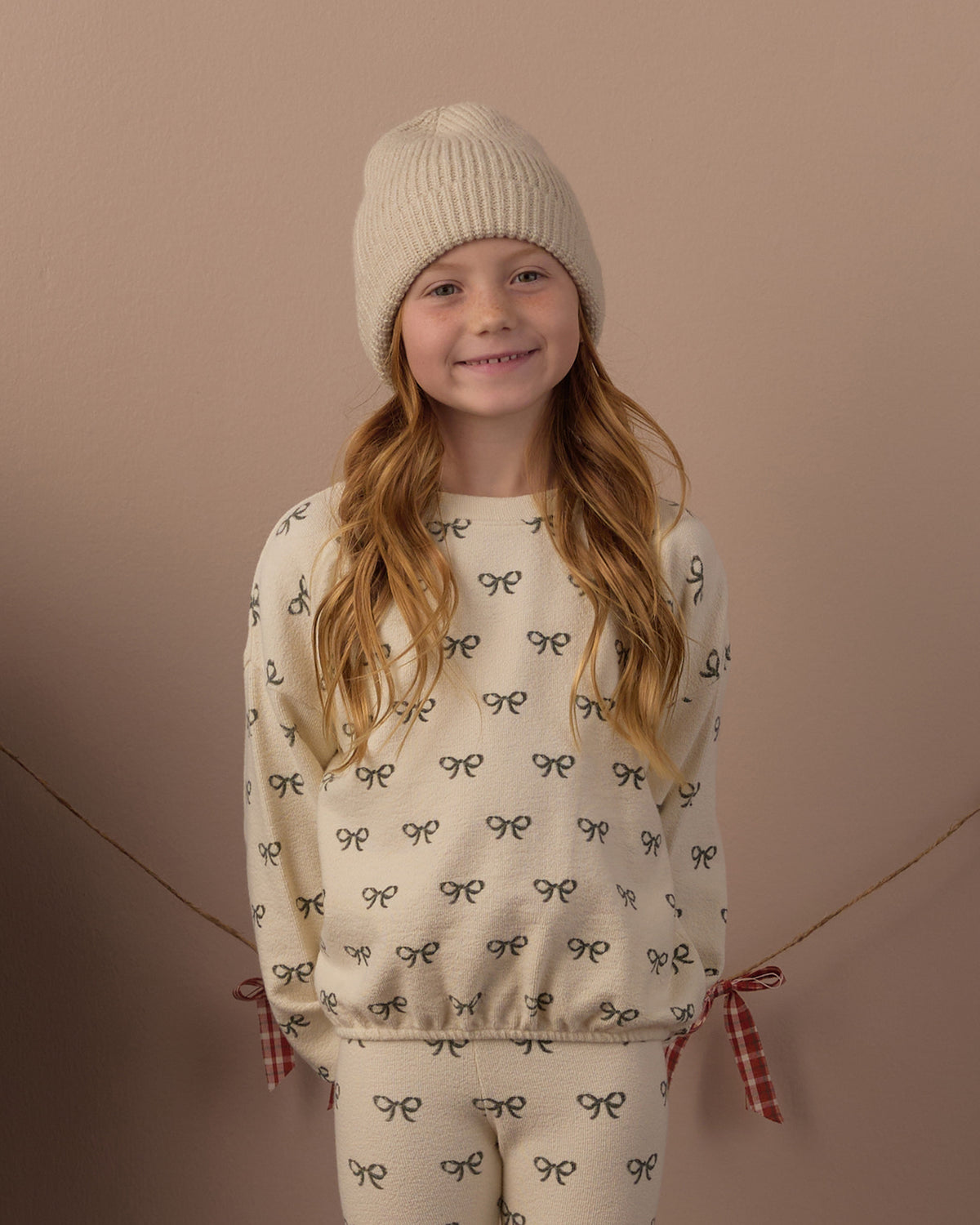 Spongey Knit Set Evergreen Bows - Rylee + Cru | Kids Clothes | Trendy Baby Clothes | Modern Infant Outfits |