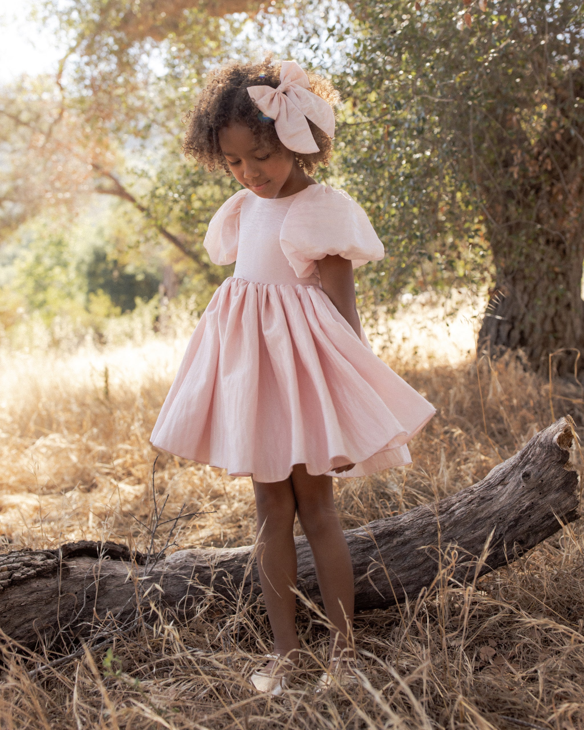Everly Bow Rose Shimmer - Rylee + Cru | Kids Clothes | Trendy Baby Clothes | Modern Infant Outfits |