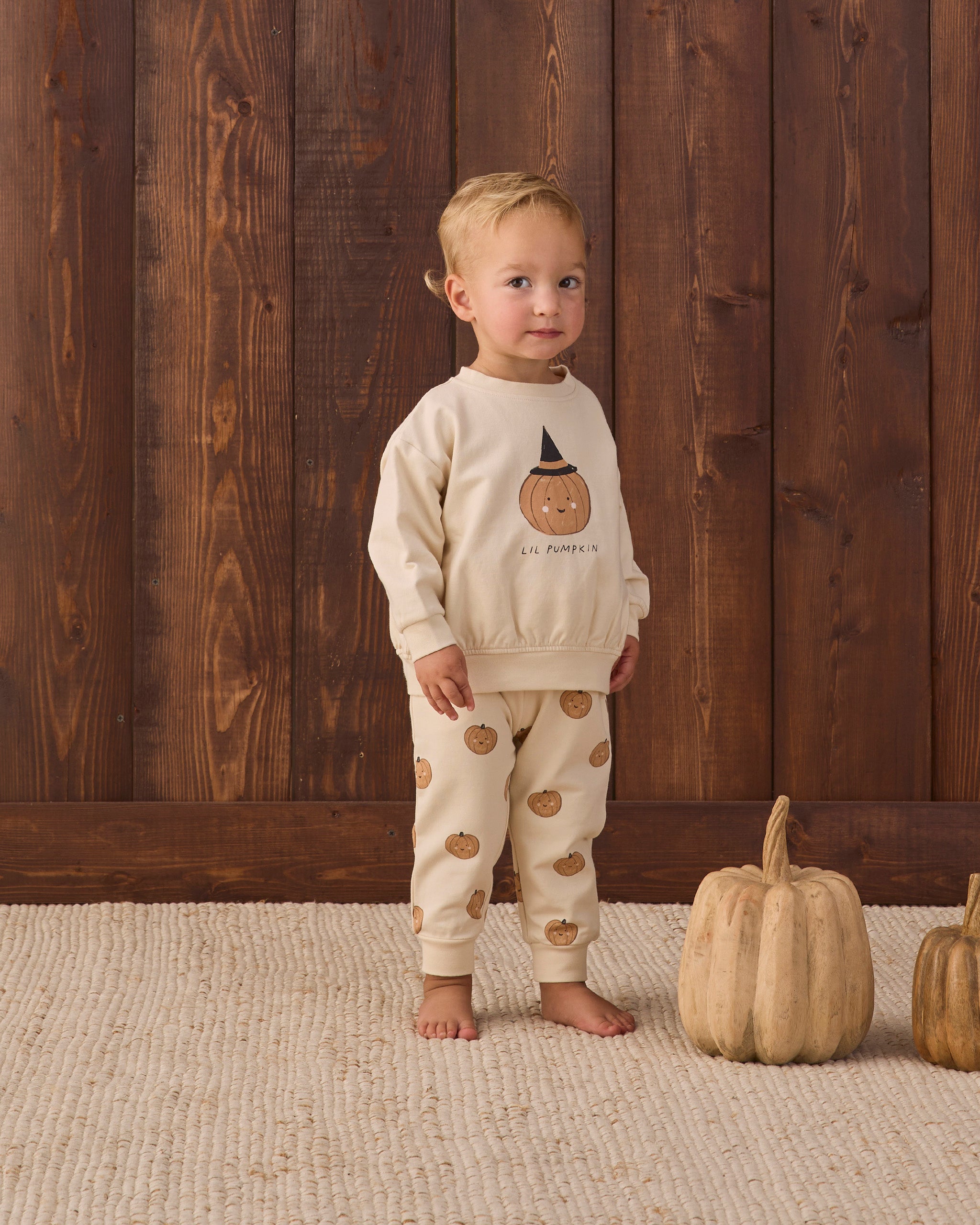 Relaxed Fleece Sweatshirt Lil Pumpkin - Rylee + Cru | Kids Clothes | Trendy Baby Clothes | Modern Infant Outfits |
