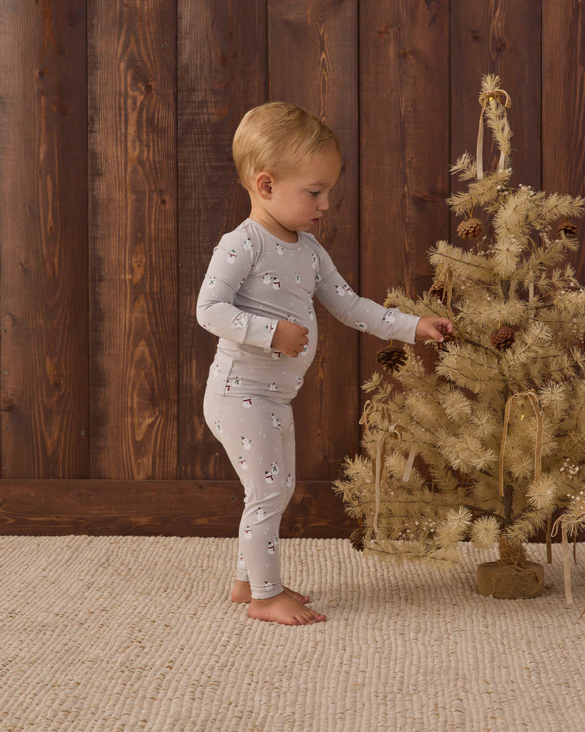 Bamboo Pajama Set Snowman - Rylee + Cru | Kids Clothes | Trendy Baby Clothes | Modern Infant Outfits |