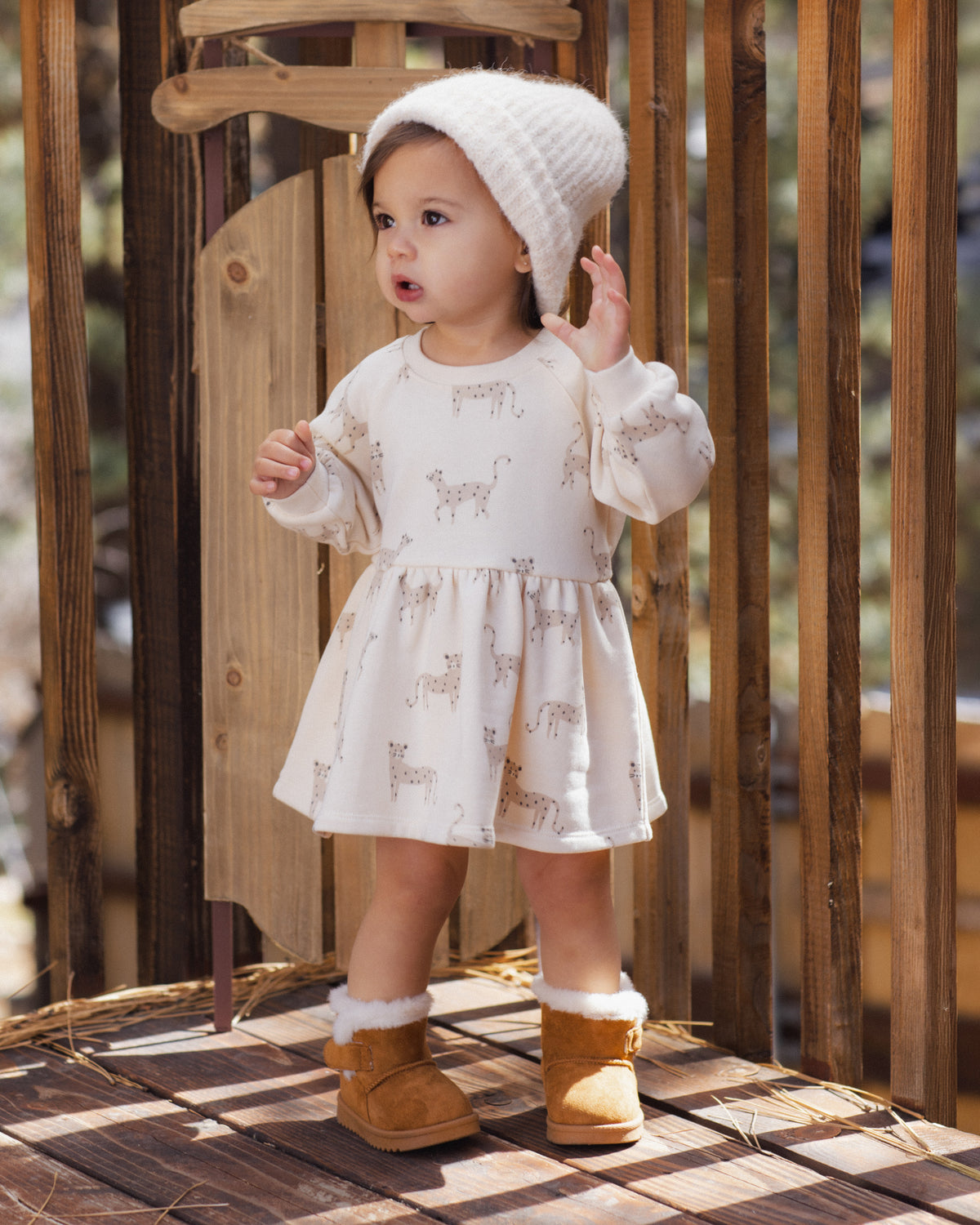 Raglan Dress Leopards - Rylee + Cru | Kids Clothes | Trendy Baby Clothes | Modern Infant Outfits |
