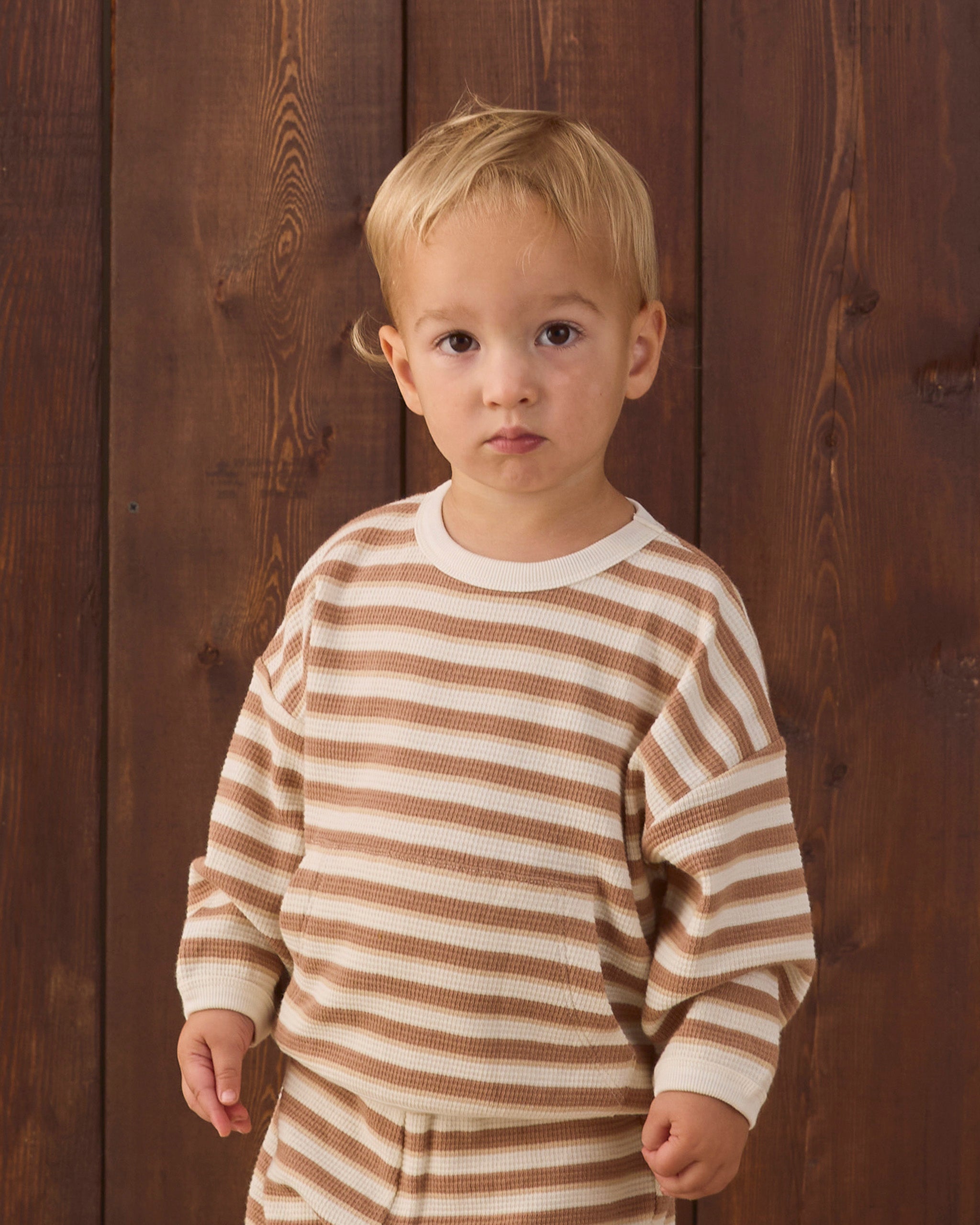Waffle Slouch Set Spice Stripe - Rylee + Cru | Kids Clothes | Trendy Baby Clothes | Modern Infant Outfits |