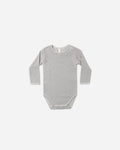 Waffle Long Sleeve Bodysuit Midnight Microstripe - Rylee + Cru | Kids Clothes | Trendy Baby Clothes | Modern Infant Outfits |