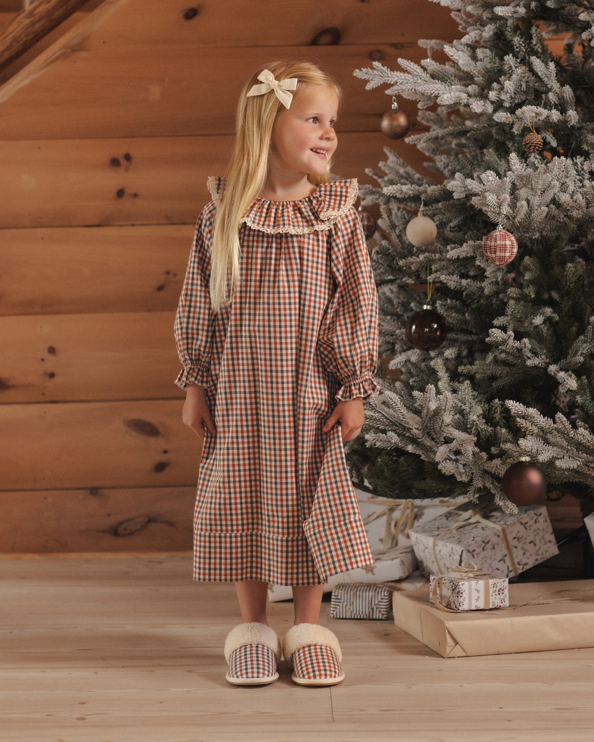 Slippers Holiday Gingham - Rylee + Cru | Kids Clothes | Trendy Baby Clothes | Modern Infant Outfits |