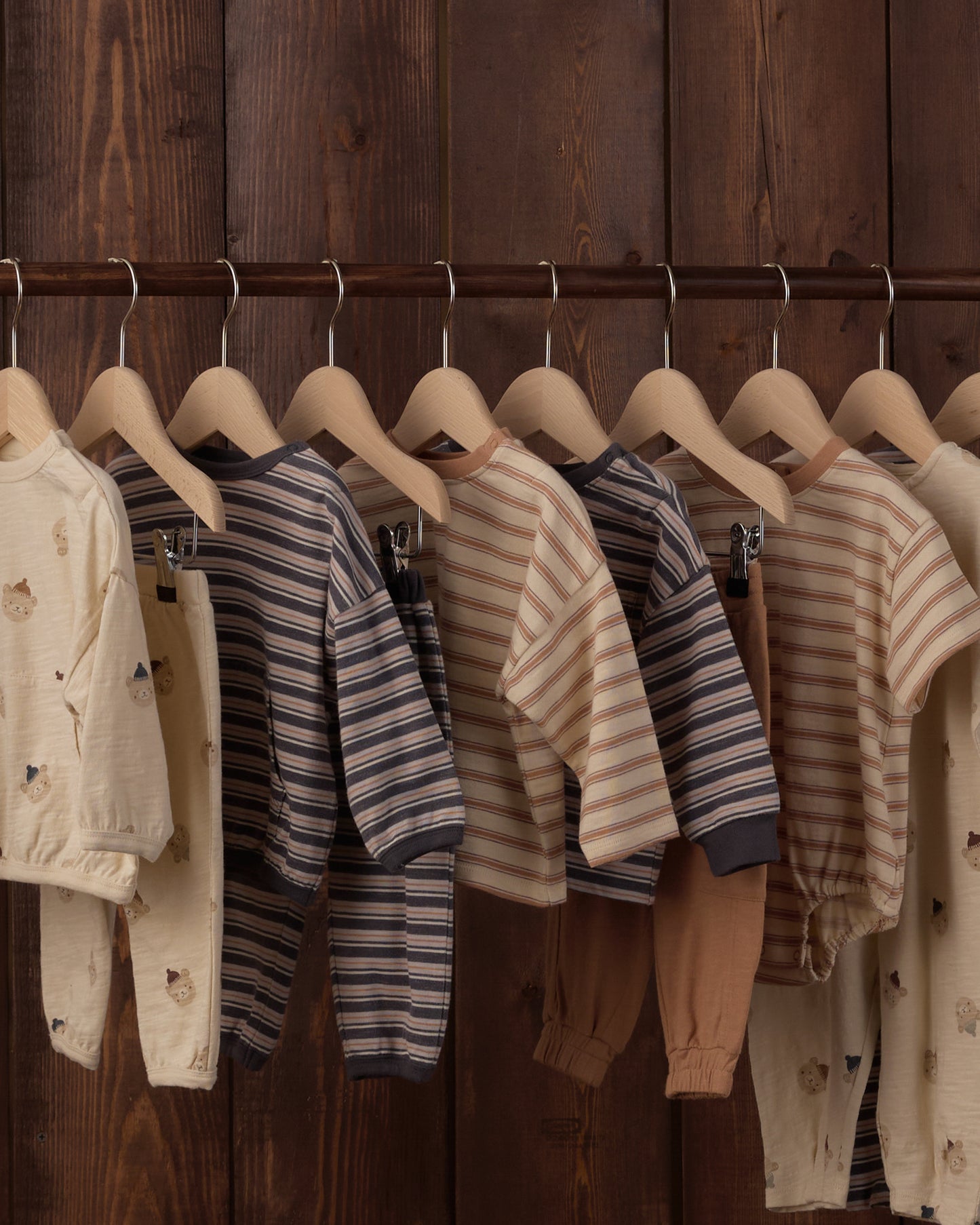 Relaxed Bubble Romper Fawn Stripe - Rylee + Cru | Kids Clothes | Trendy Baby Clothes | Modern Infant Outfits |