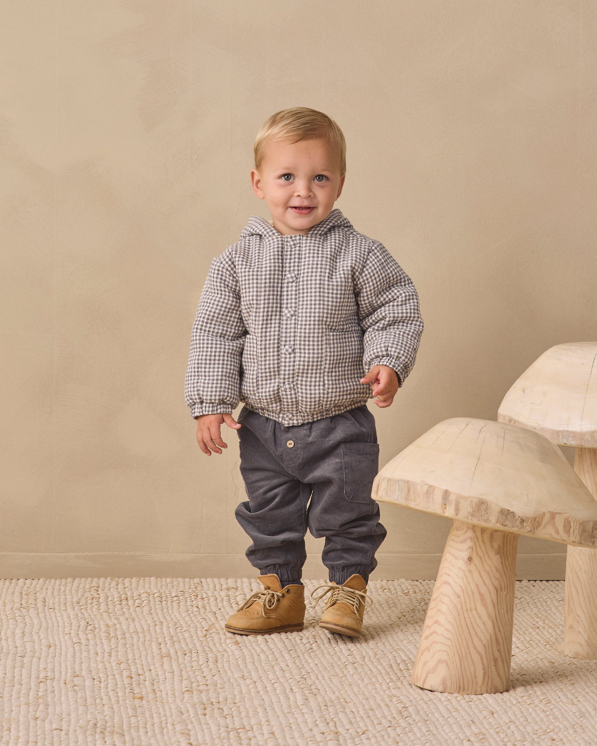 Hooded Woven Jacket Midnight Gingham - Rylee + Cru | Kids Clothes | Trendy Baby Clothes | Modern Infant Outfits |