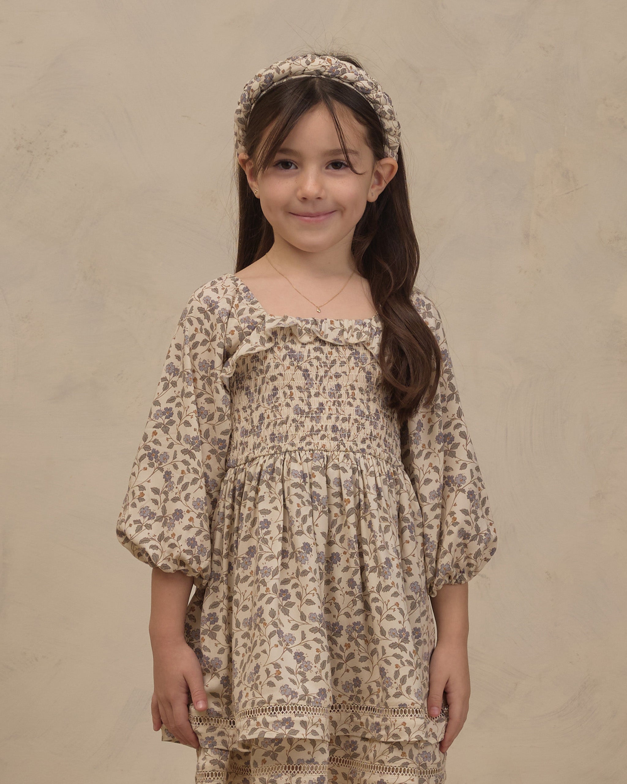 Elodie Dress Blue Garden - Rylee + Cru | Kids Clothes | Trendy Baby Clothes | Modern Infant Outfits |