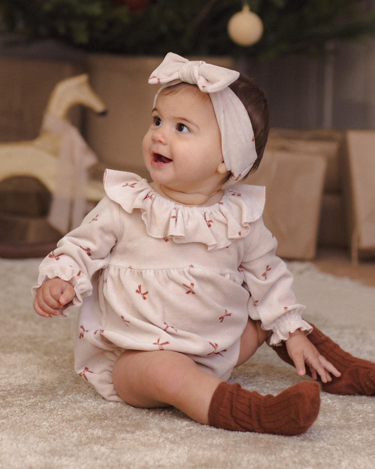 Wendy Romper Red Bows - Rylee + Cru | Kids Clothes | Trendy Baby Clothes | Modern Infant Outfits |