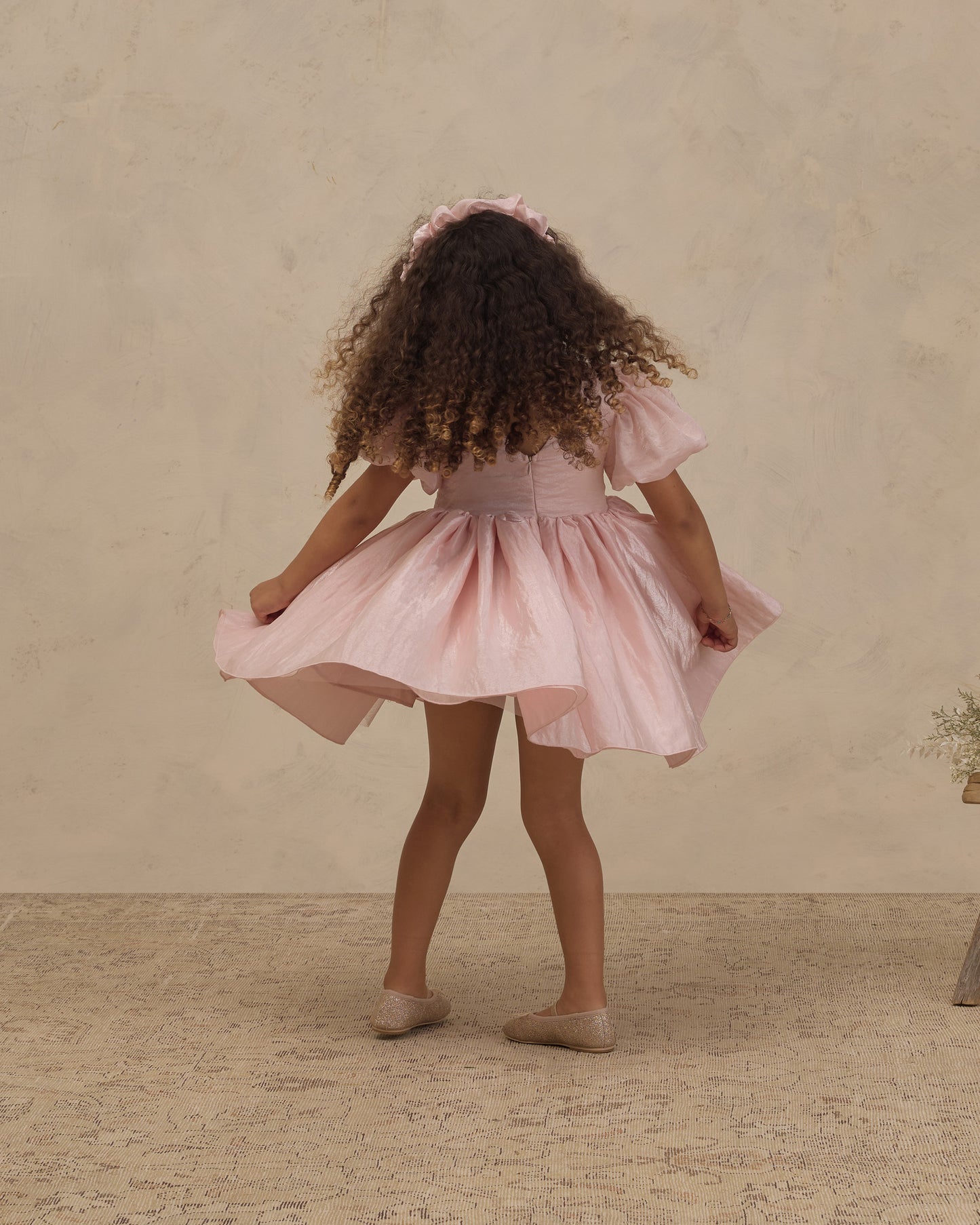 Sofia Dress Rose Shimmer - Rylee + Cru | Kids Clothes | Trendy Baby Clothes | Modern Infant Outfits |