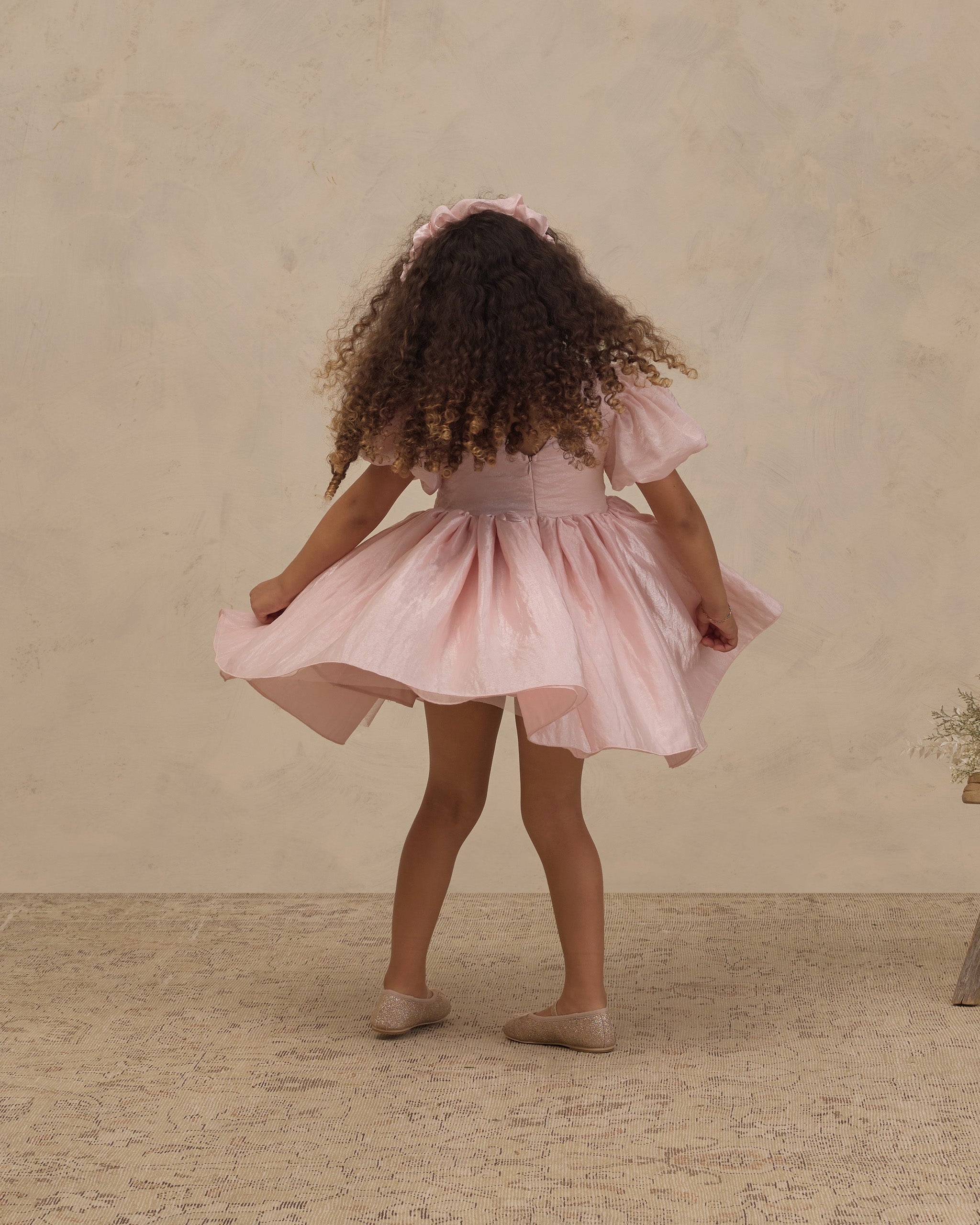 Sofia Dress Rose Shimmer - Rylee + Cru | Kids Clothes | Trendy Baby Clothes | Modern Infant Outfits |
