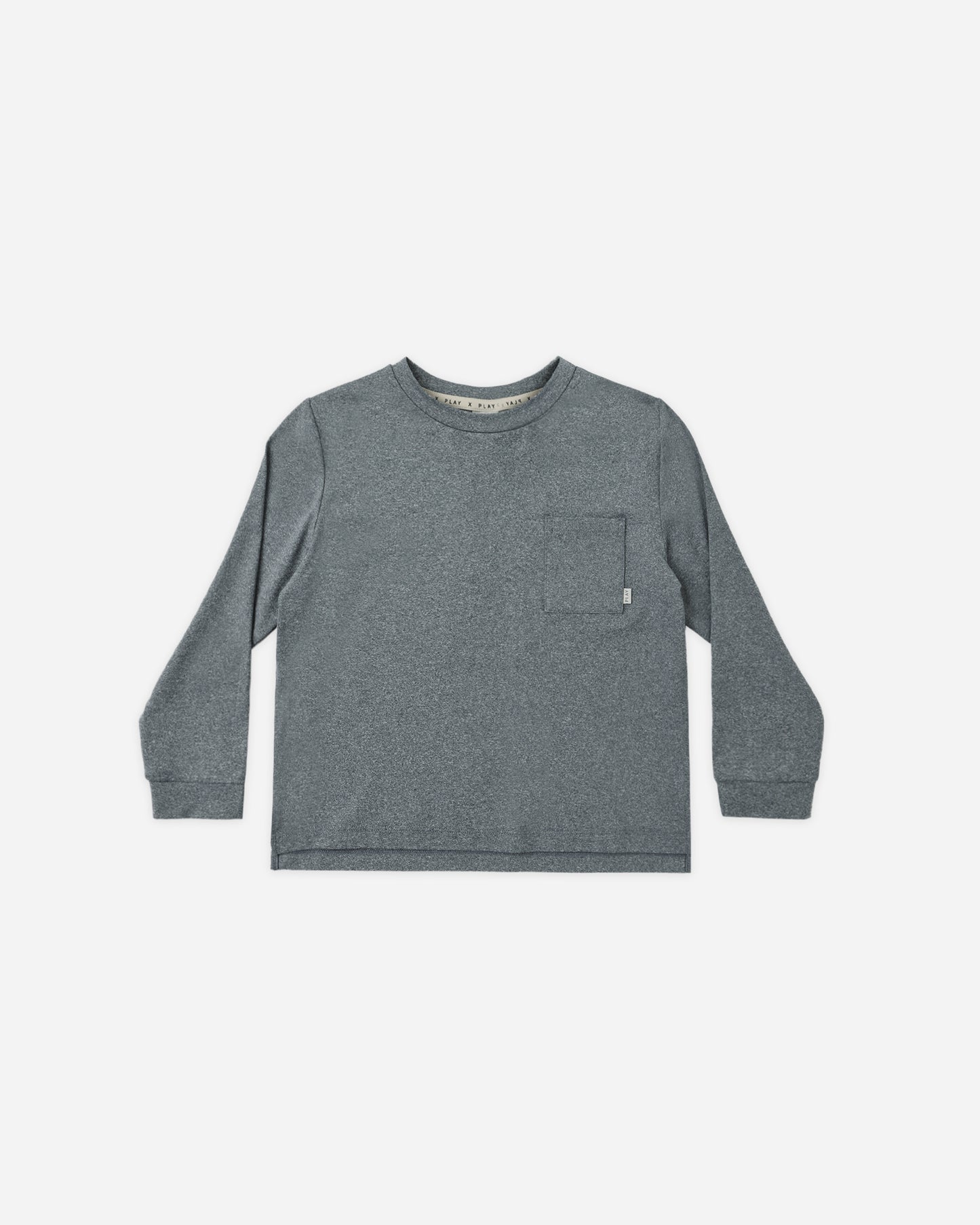 Long Sleeve Pocket Tee Heathered Midnight - Rylee + Cru | Kids Clothes | Trendy Baby Clothes | Modern Infant Outfits |