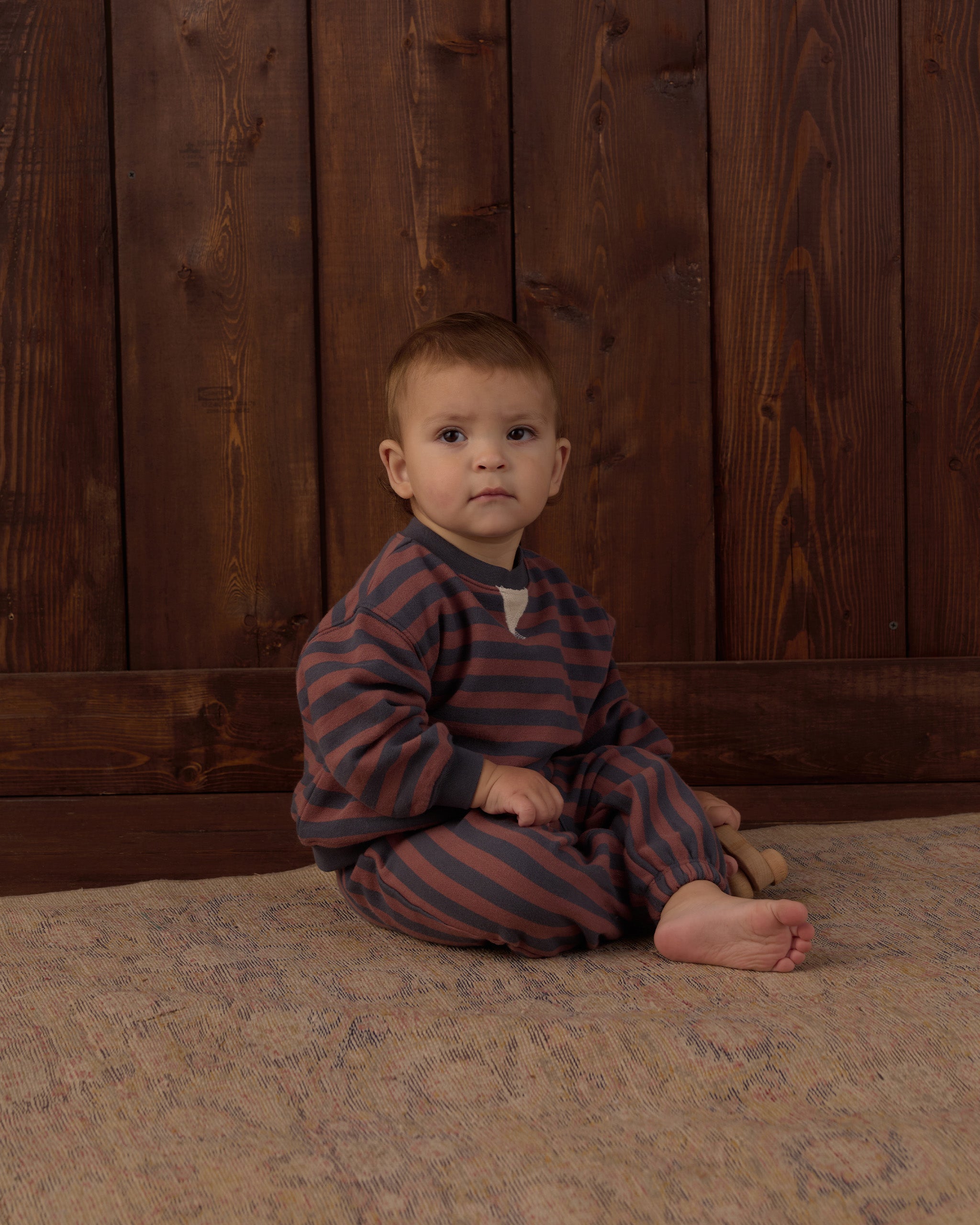 Relaxed Jogger Mulberry Stripe - Rylee + Cru | Kids Clothes | Trendy Baby Clothes | Modern Infant Outfits |