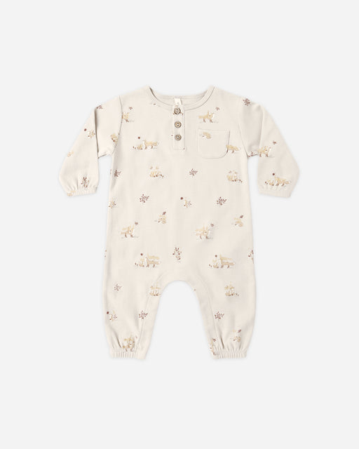 Long Sleeve Pocket Jumpsuit Fox Land - Rylee + Cru | Kids Clothes | Trendy Baby Clothes | Modern Infant Outfits |