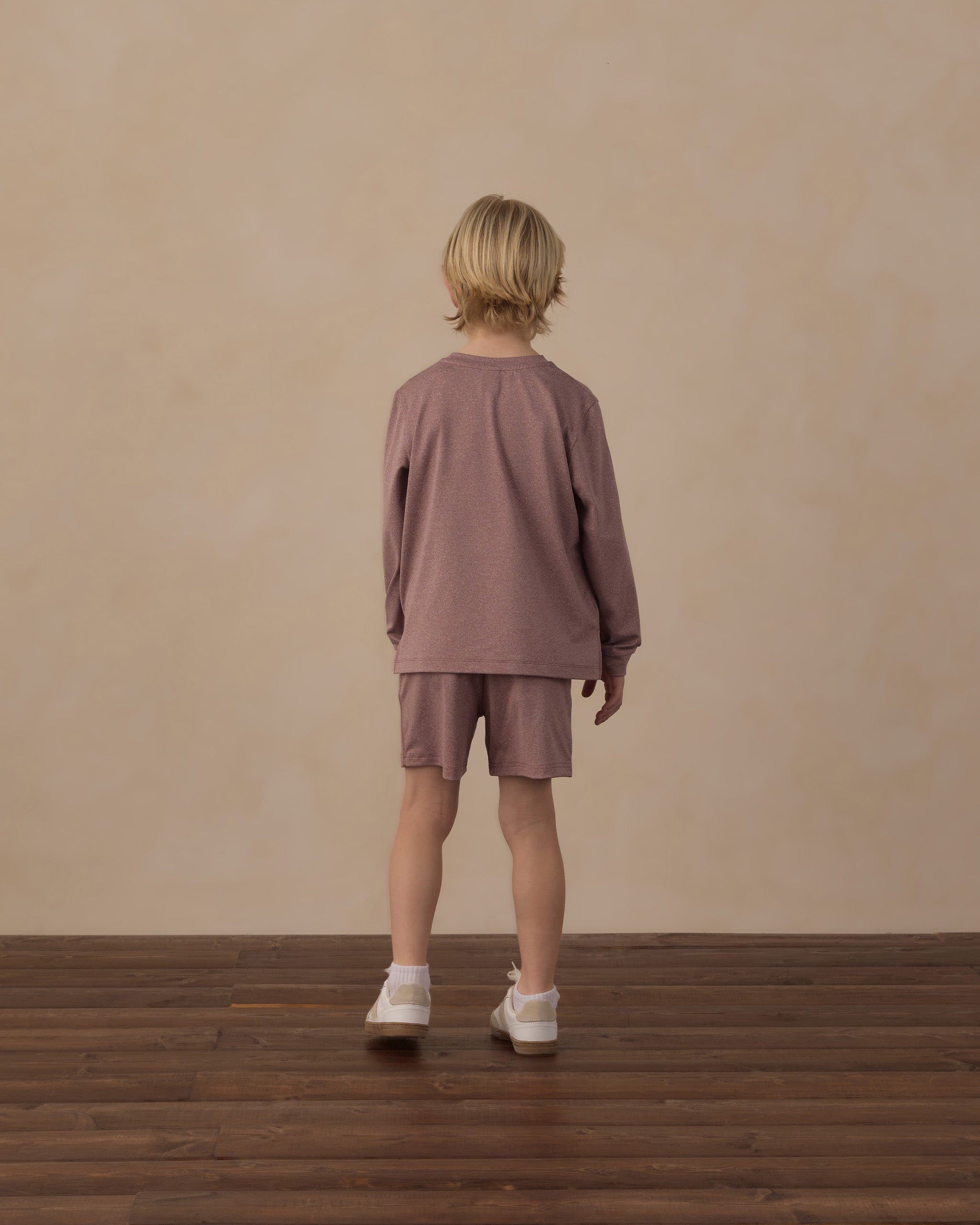 Long Sleeve Pocket Tee Heathered Mulberry - Rylee + Cru | Kids Clothes | Trendy Baby Clothes | Modern Infant Outfits |
