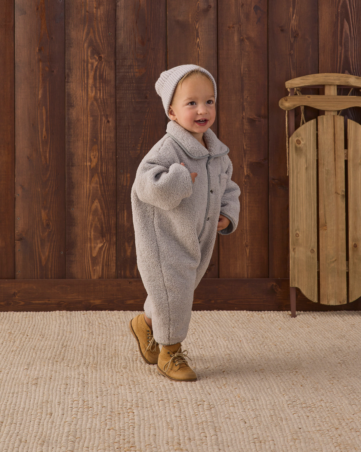 Shearling Jumpsuit Fog - Rylee + Cru | Kids Clothes | Trendy Baby Clothes | Modern Infant Outfits |