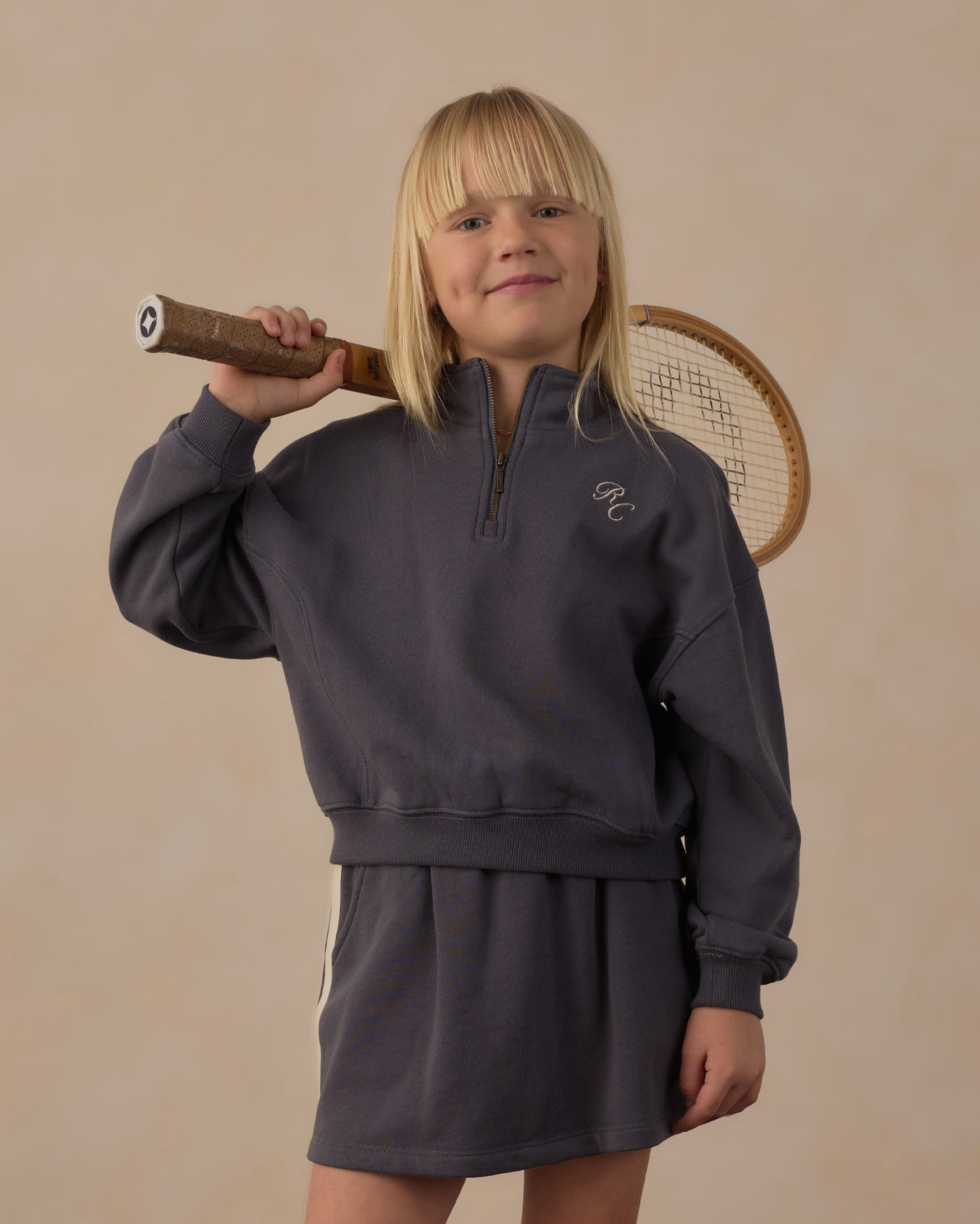 Half Zip Sweatshirt Midnight - Rylee + Cru | Kids Clothes | Trendy Baby Clothes | Modern Infant Outfits |