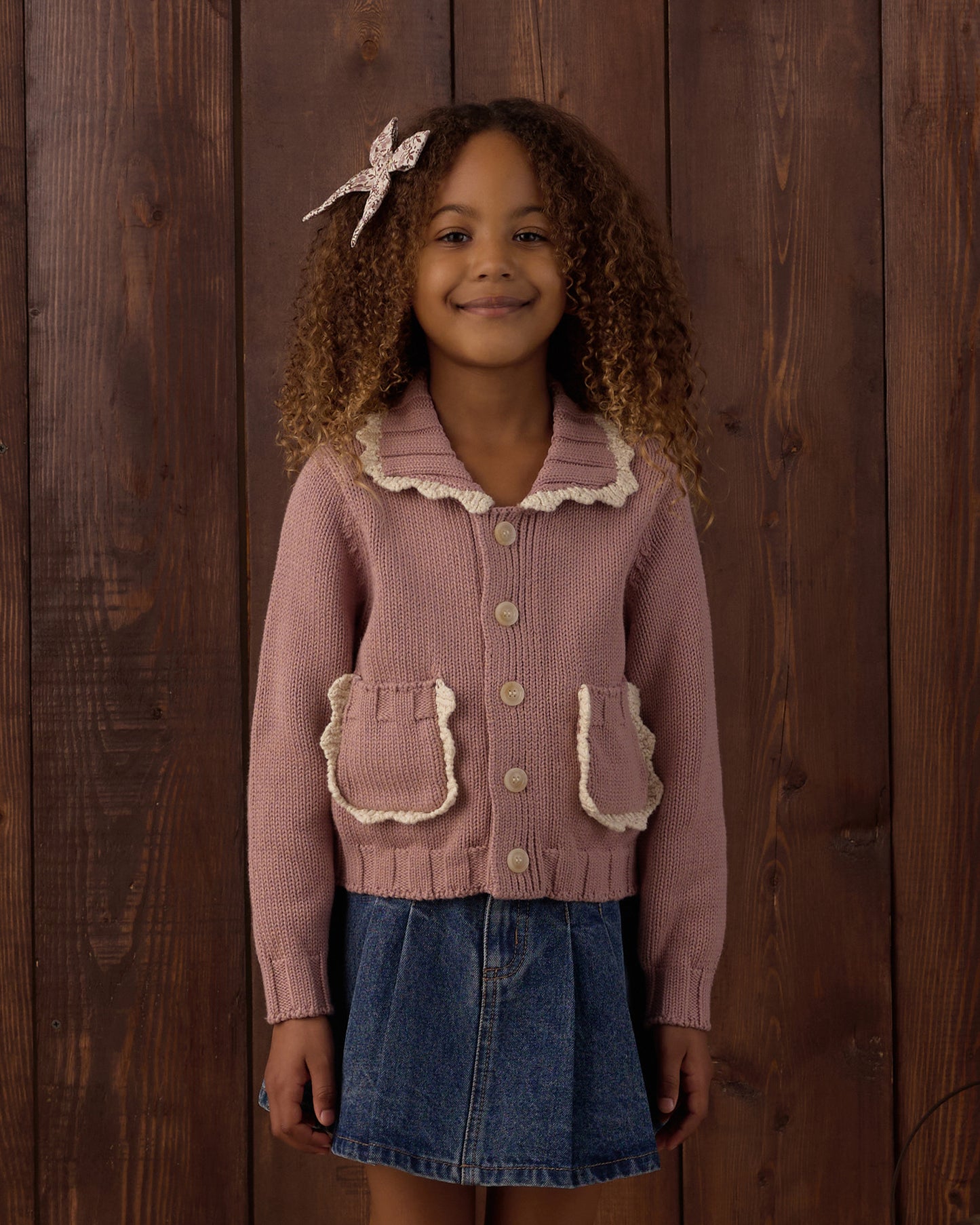 Collared Cardigan Rosewood - Rylee + Cru | Kids Clothes | Trendy Baby Clothes | Modern Infant Outfits |