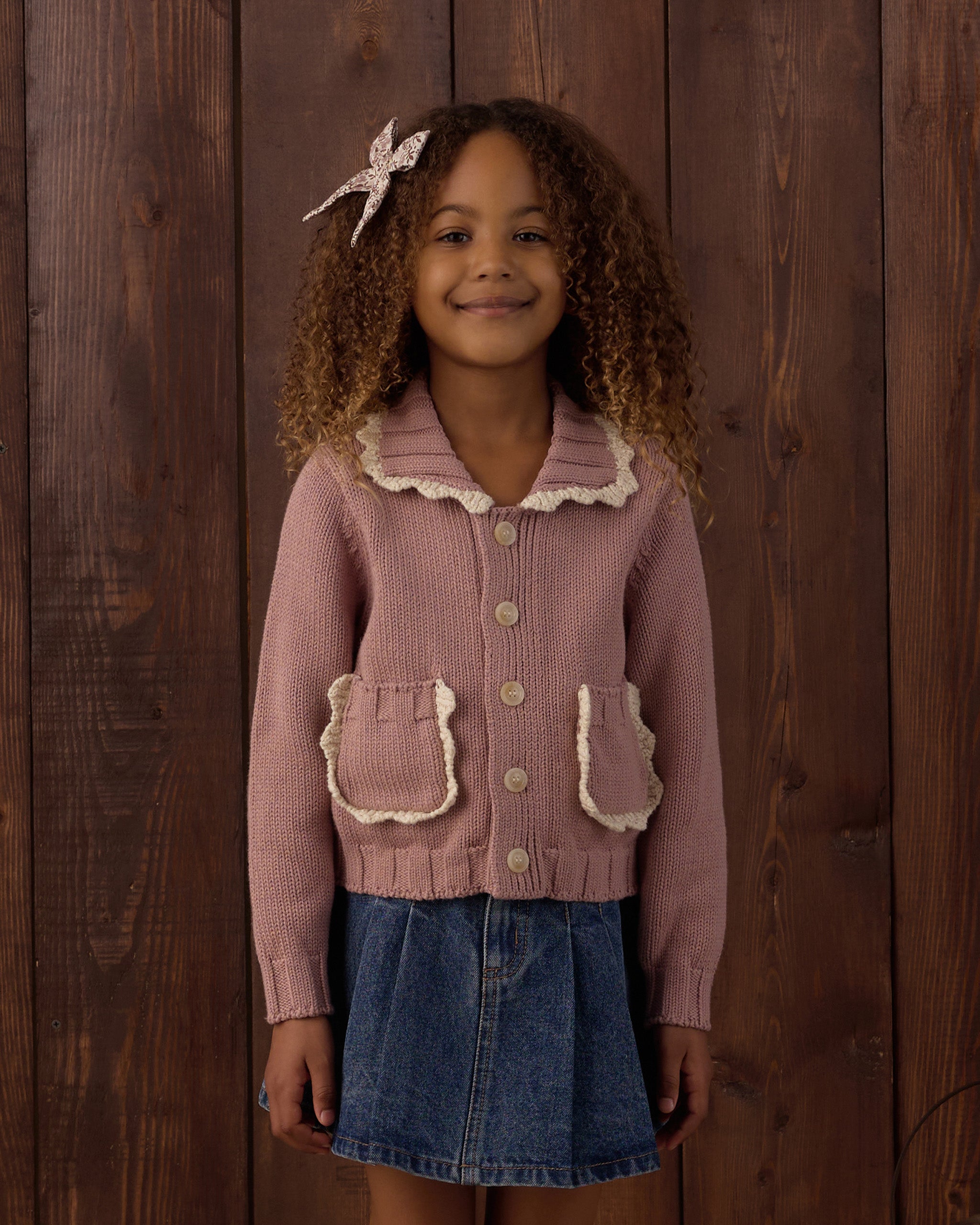Collared Cardigan Rosewood - Rylee + Cru | Kids Clothes | Trendy Baby Clothes | Modern Infant Outfits |